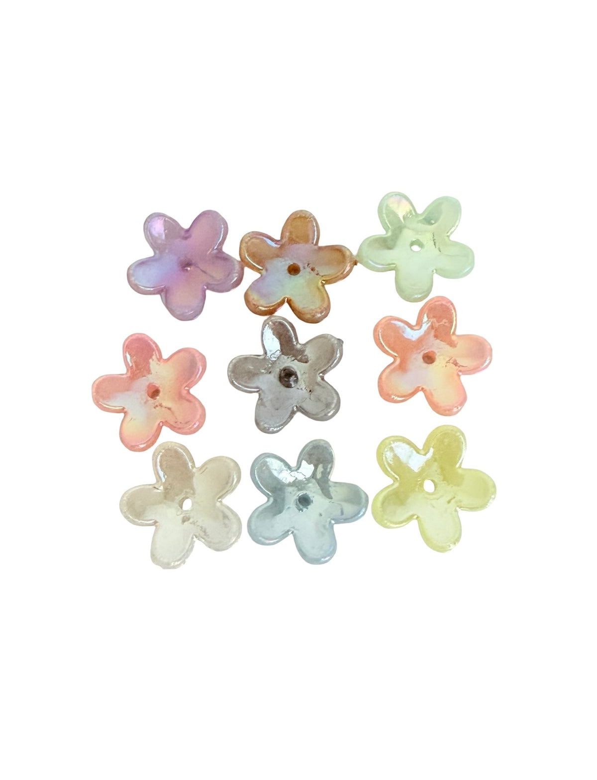 16mm 5-Petal Acrylic Flower Beads • Random Mix Color Flower Petal Beads for Jewelry Making & Crafts
