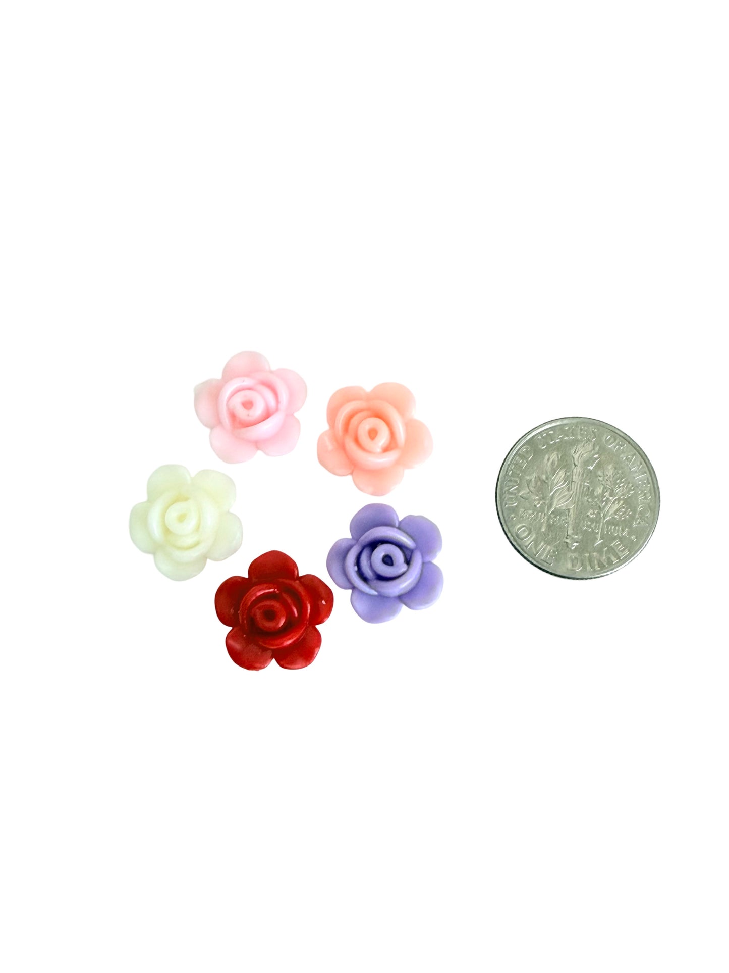 Small Acrylic Rose Beads • Mini Flower Beads for Jewelry Making Craft Supplies