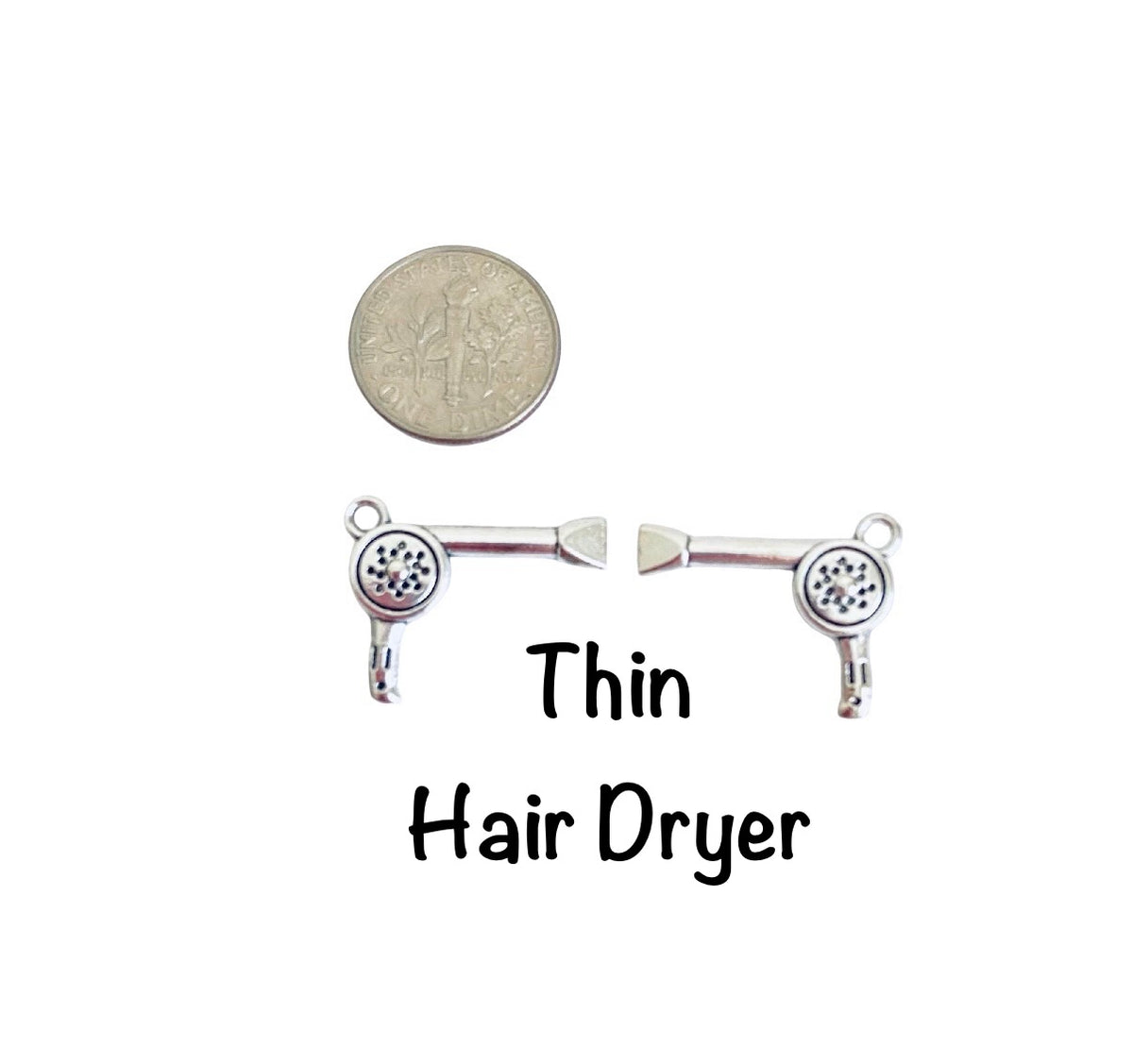 Base Metal Hair Salon Charms (Comb • Scissors • Hair Dryer)