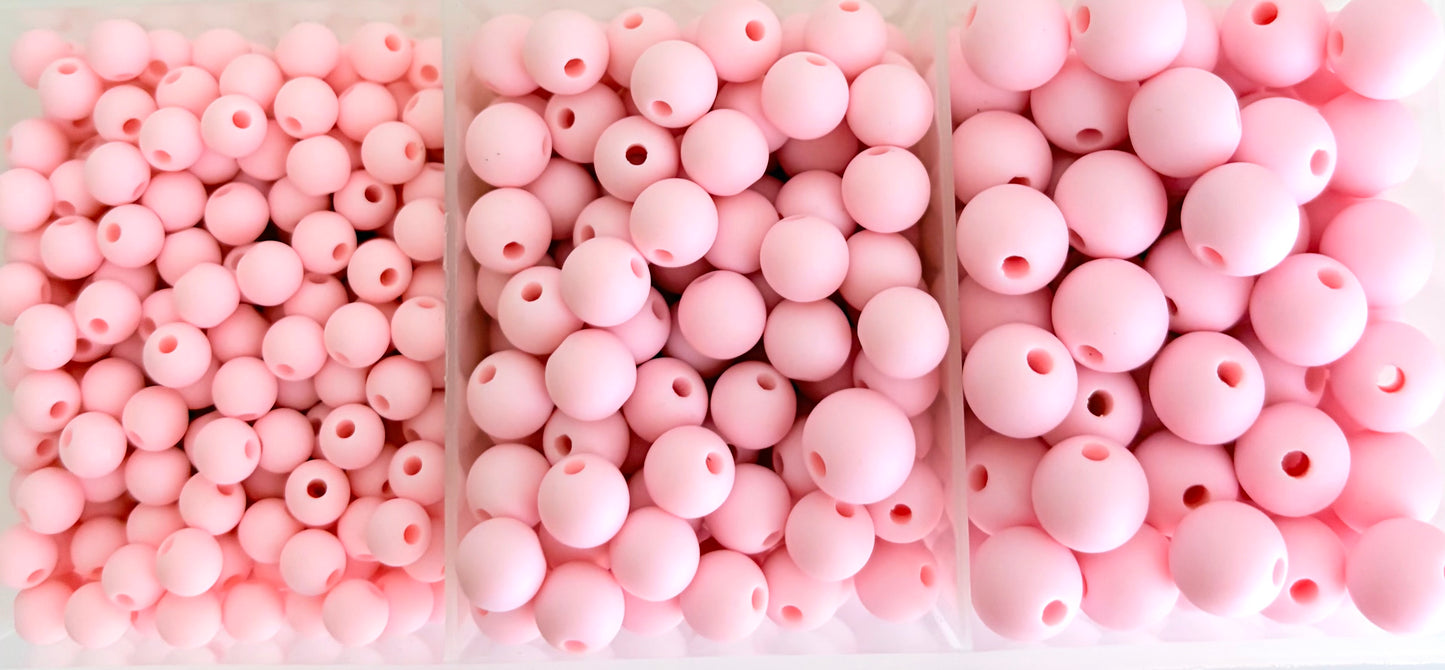 Matte Finish Round Pink Beads • 5mm, 7mm, and 9mm Acrylic Craft Beads for Jewelry Making & DIY Crafts