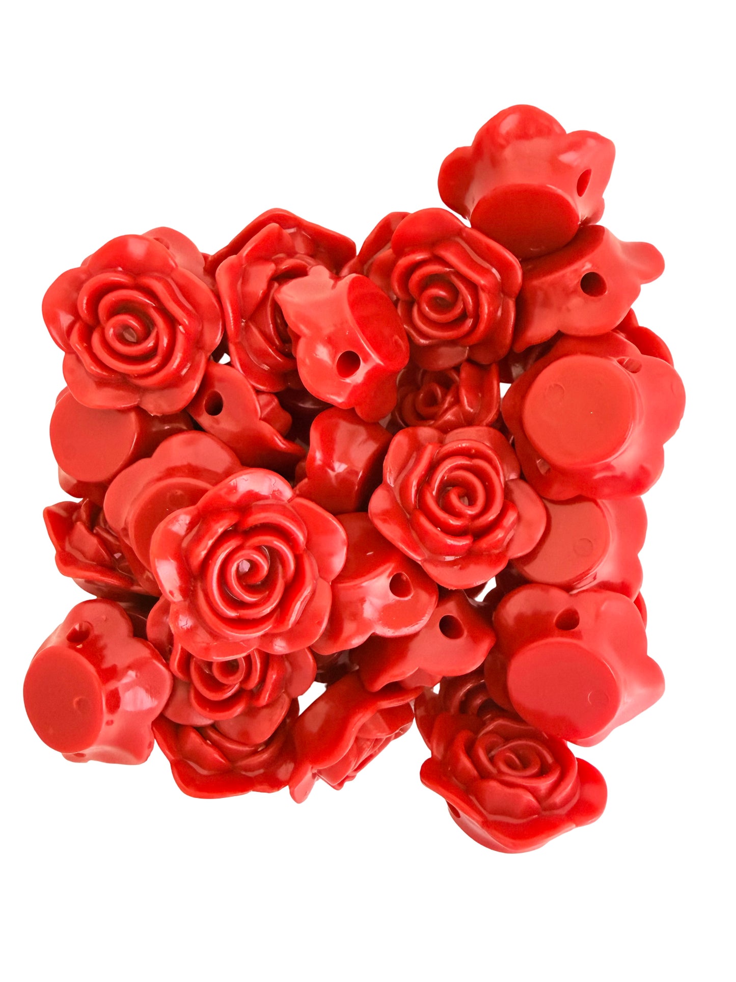 Large Acrylic Rose Flower Beads • Floral Beads for Jewelry Making