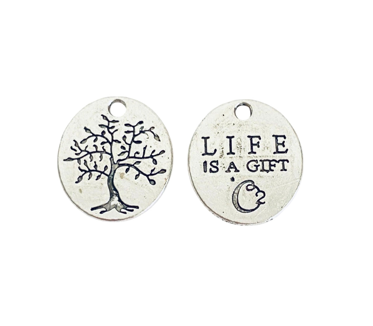 Base Metal “Life is a Gift” Charm