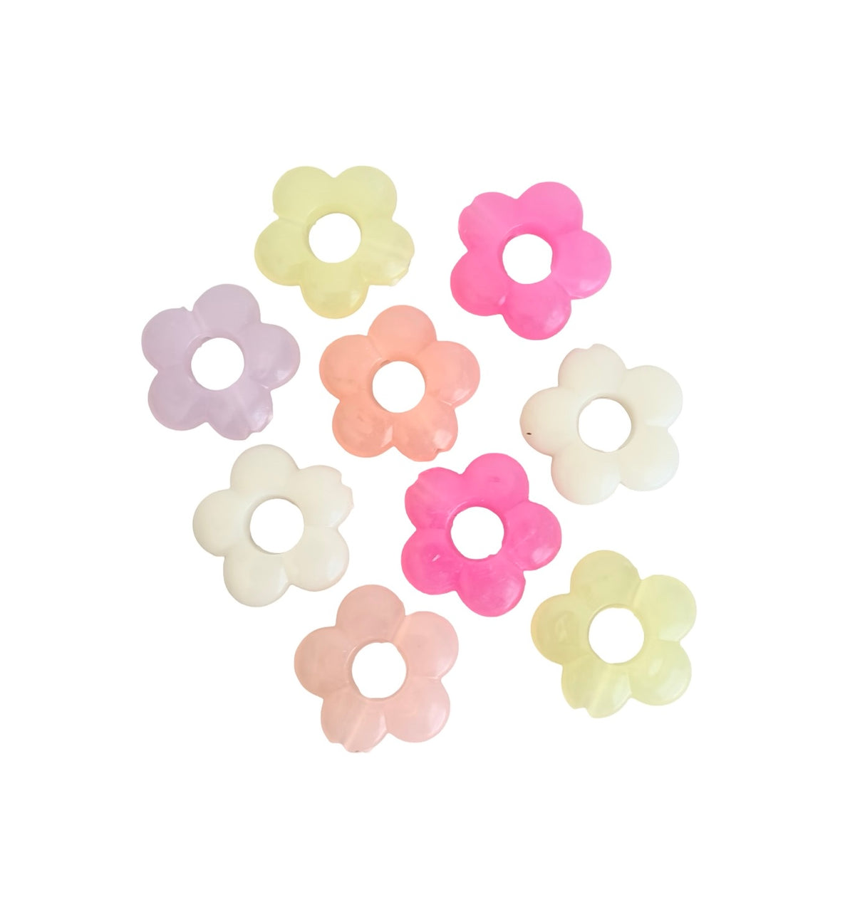 19mm Flower Beads • Faux Pearl or Random Color Flower Beads for Jewelry Making