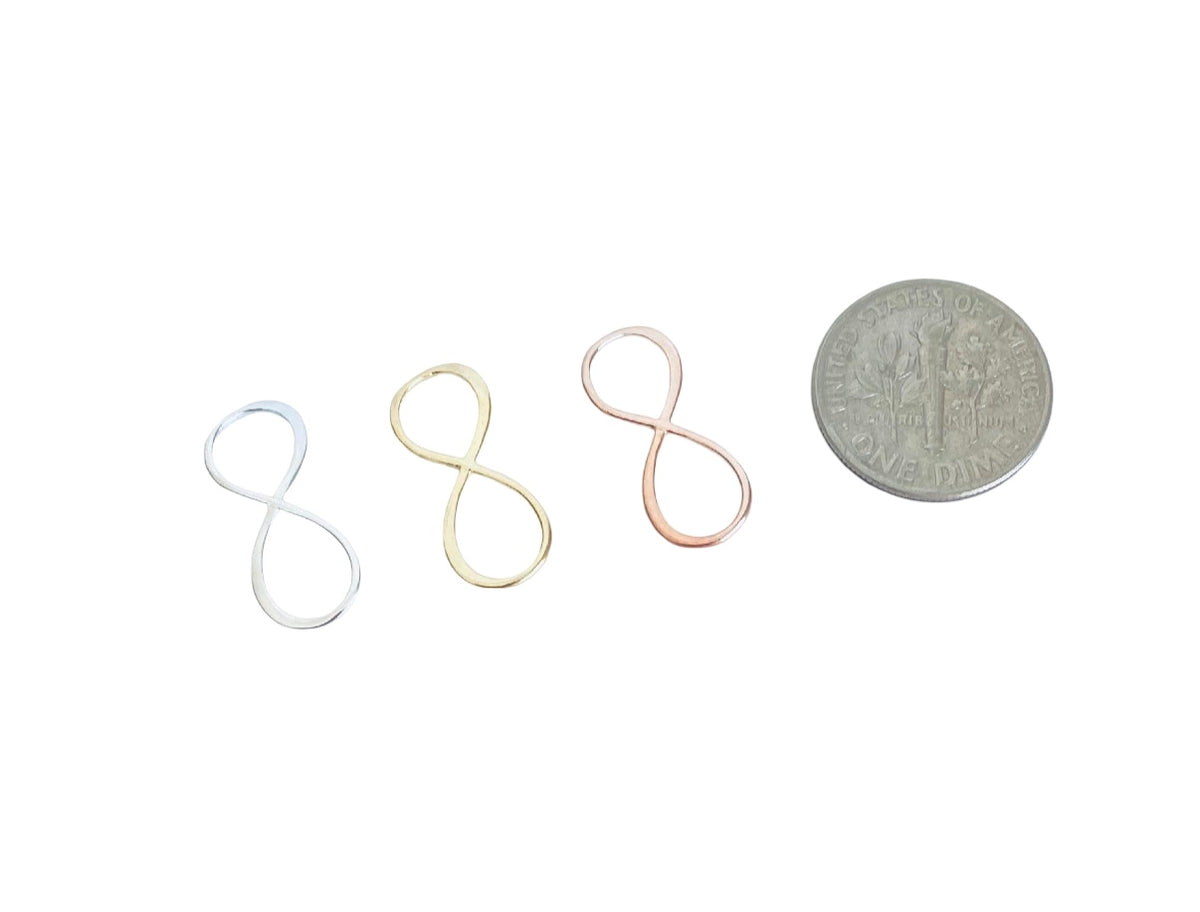 Infinity Connector Charm • Sterling Silver • Gold over Silver • Rose Gold over Silver • Sold Individually