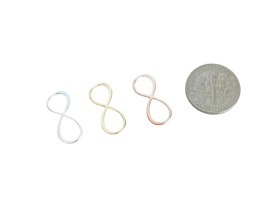 Infinity Connector Charm • Sterling Silver • Gold over Silver • Rose Gold over Silver • Sold Individually
