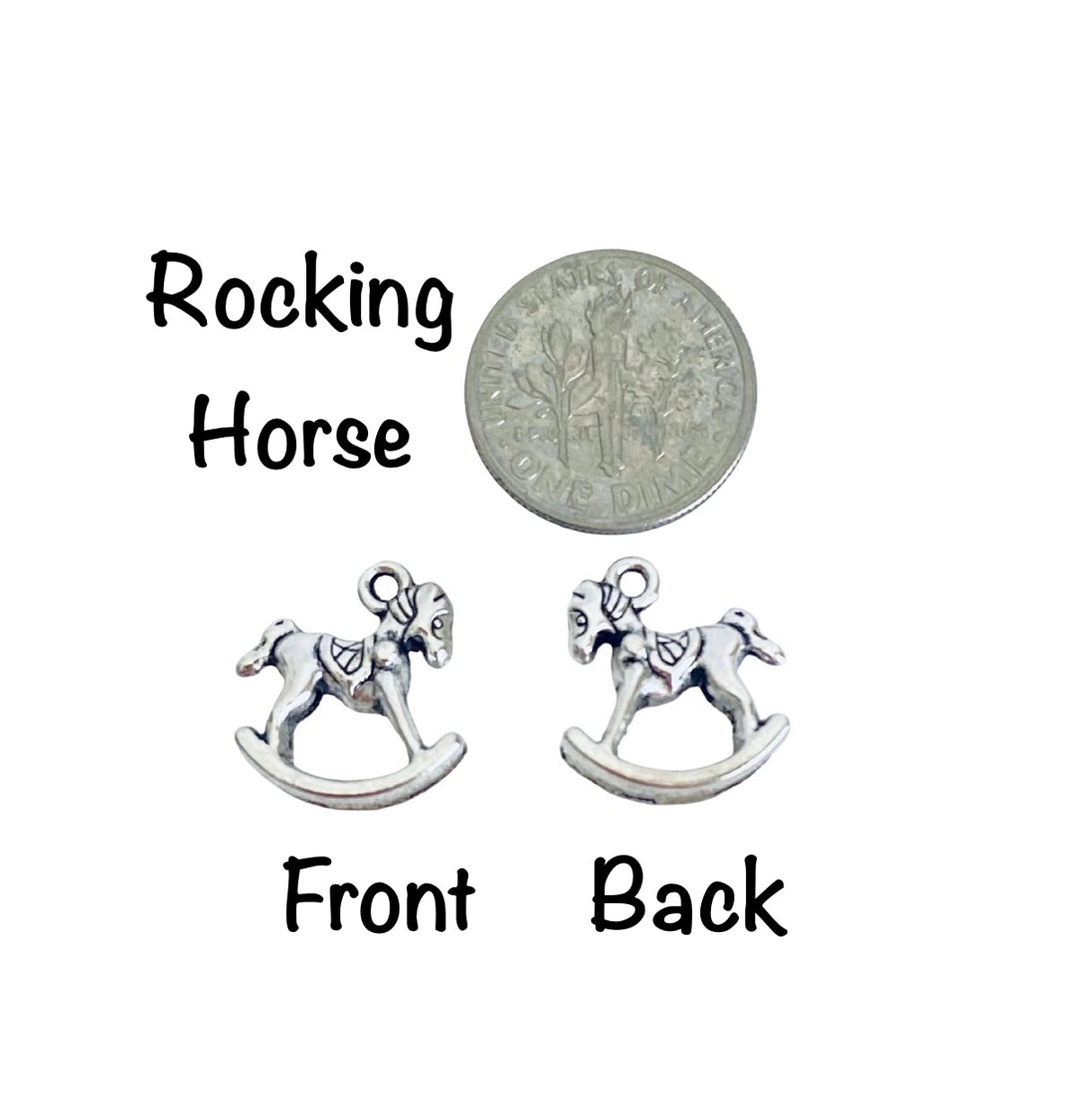 Base Metal Small Baby Charms (Milk Bottle • Baby Carriage • Rocking Horse)