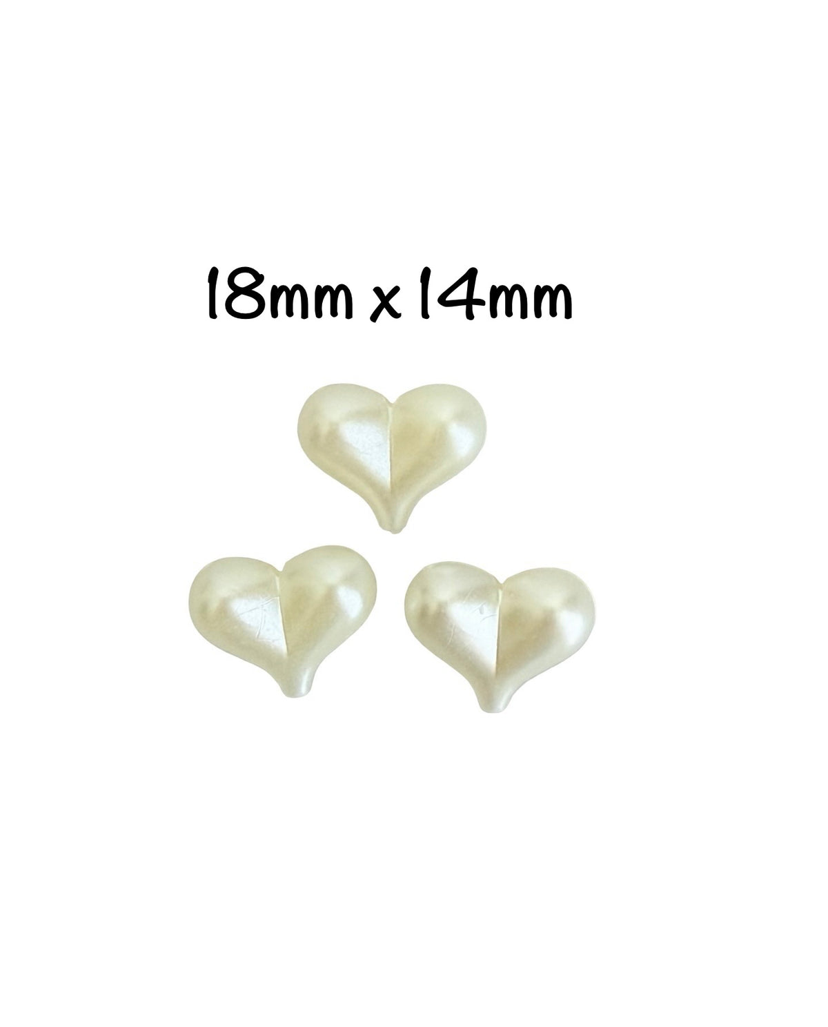 Faux Pearl Puffy Heart Beads • Acrylic Heart Beads for Jewelry Making • 2 Sizes