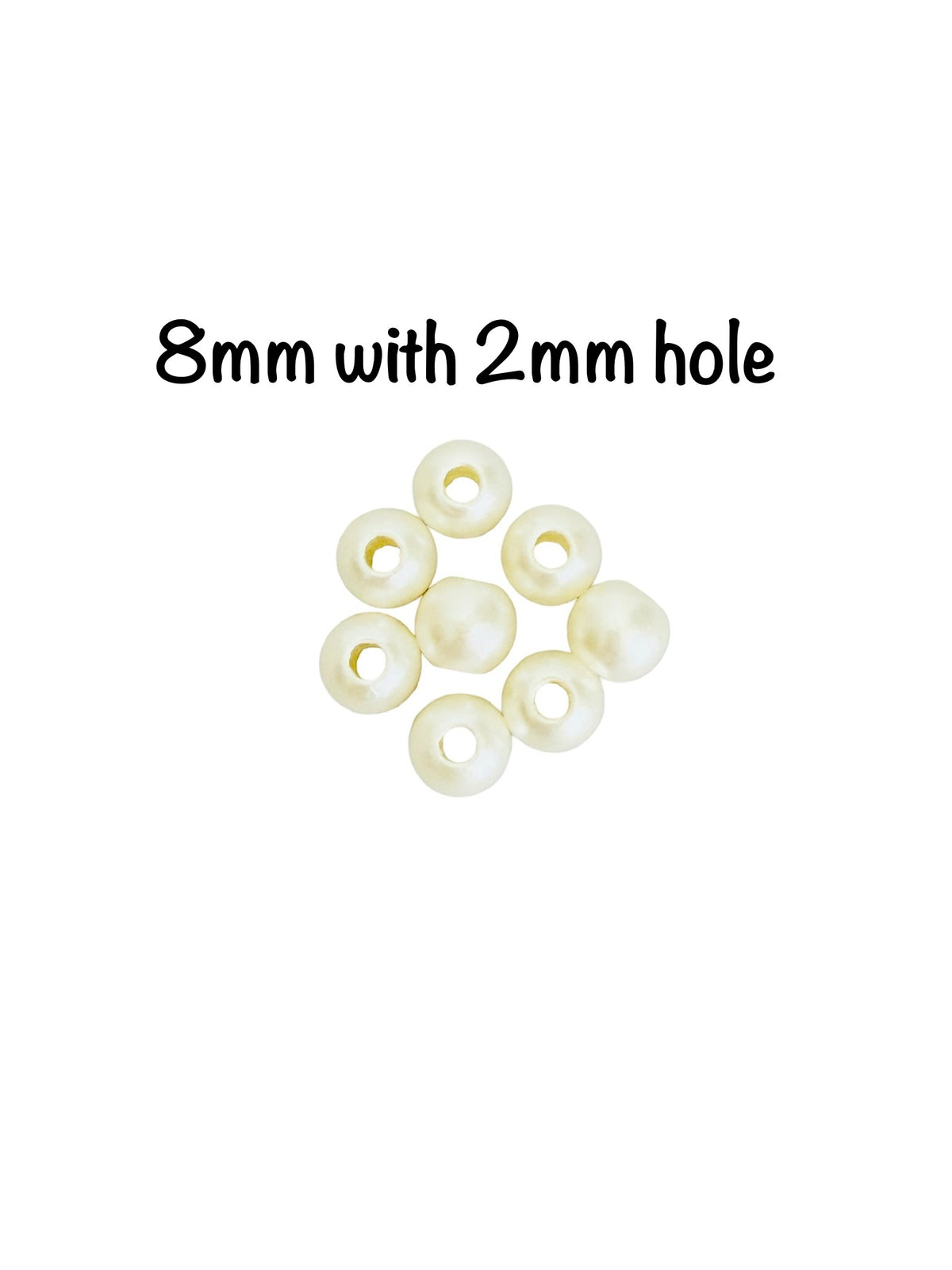 Big Hole Faux Pearl Beads • 8mm, 10mm or 12mm • Off White • ABS Pearl Beads for Jewelry Making