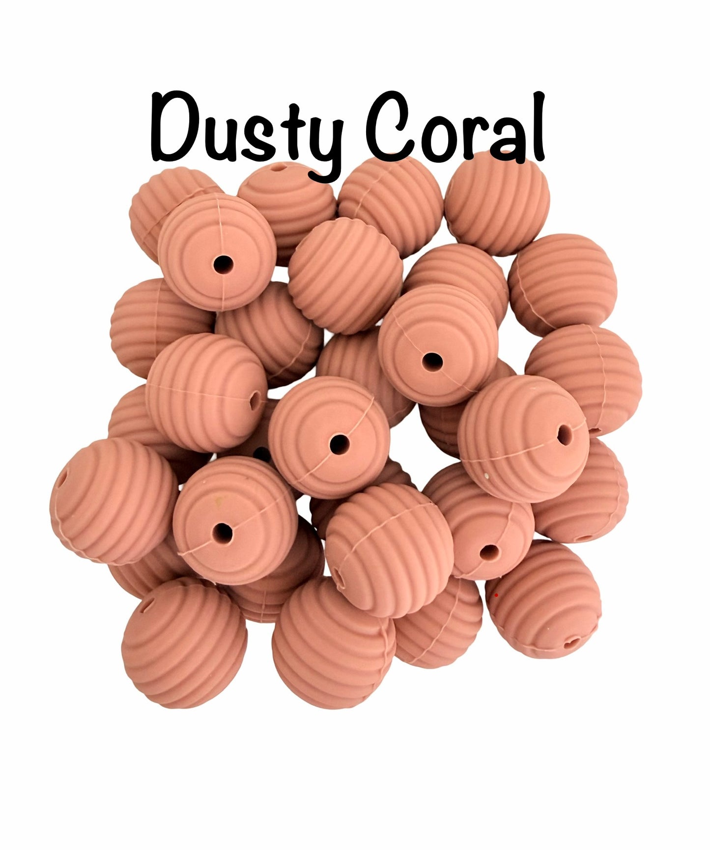 15mm Ribbed Silicone Beads (Sold Individually)