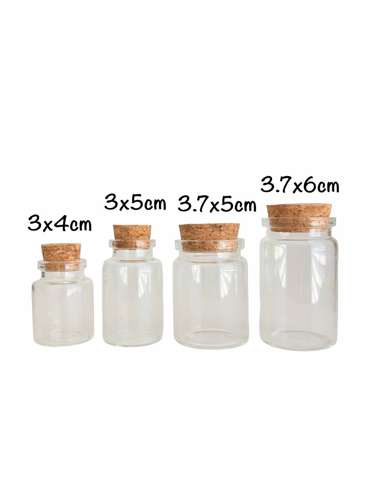 Mini Glass Bottles with Cork Stoppers • Small Clear Glass Vials for Crafts