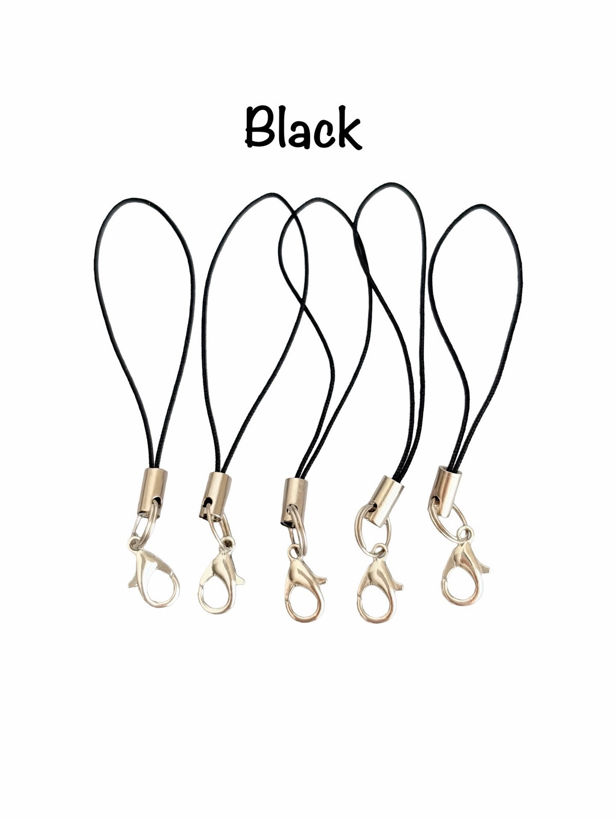 Small Cell Phone Charm Strap with Split Ring & Lobster Clasp • Phone Charm Holder