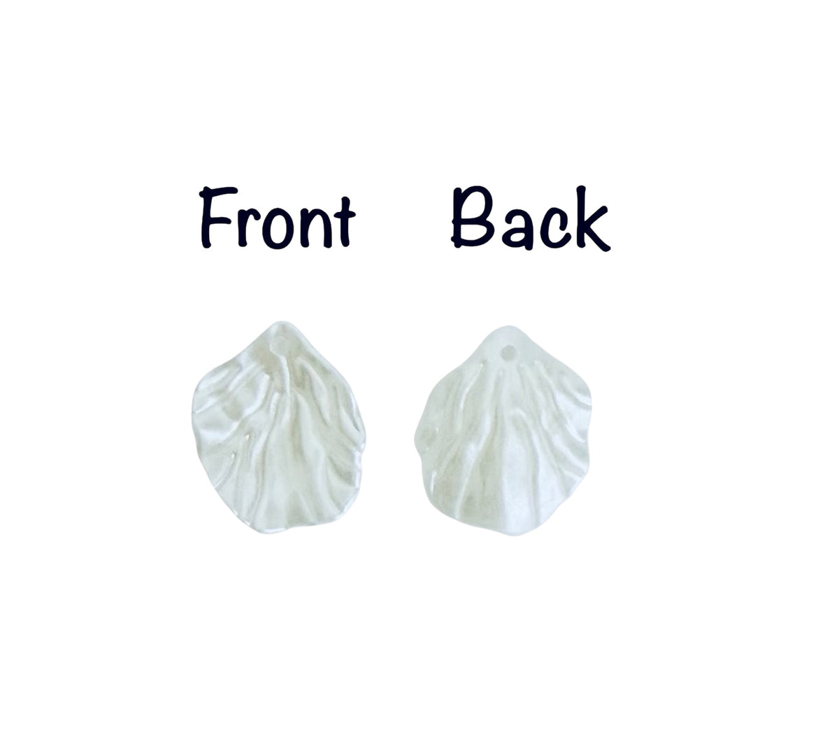 Faux Pearl Leaf Charms • 17mm x 19mm • Charms for Jewelry Making