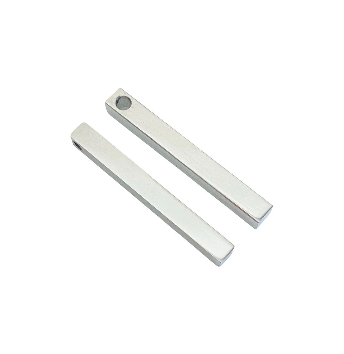 Shiny Long 4-sided Bar Blank • 5mm x 40mm • Stainless Steel, Gold or Rose Gold over Stainless Steel