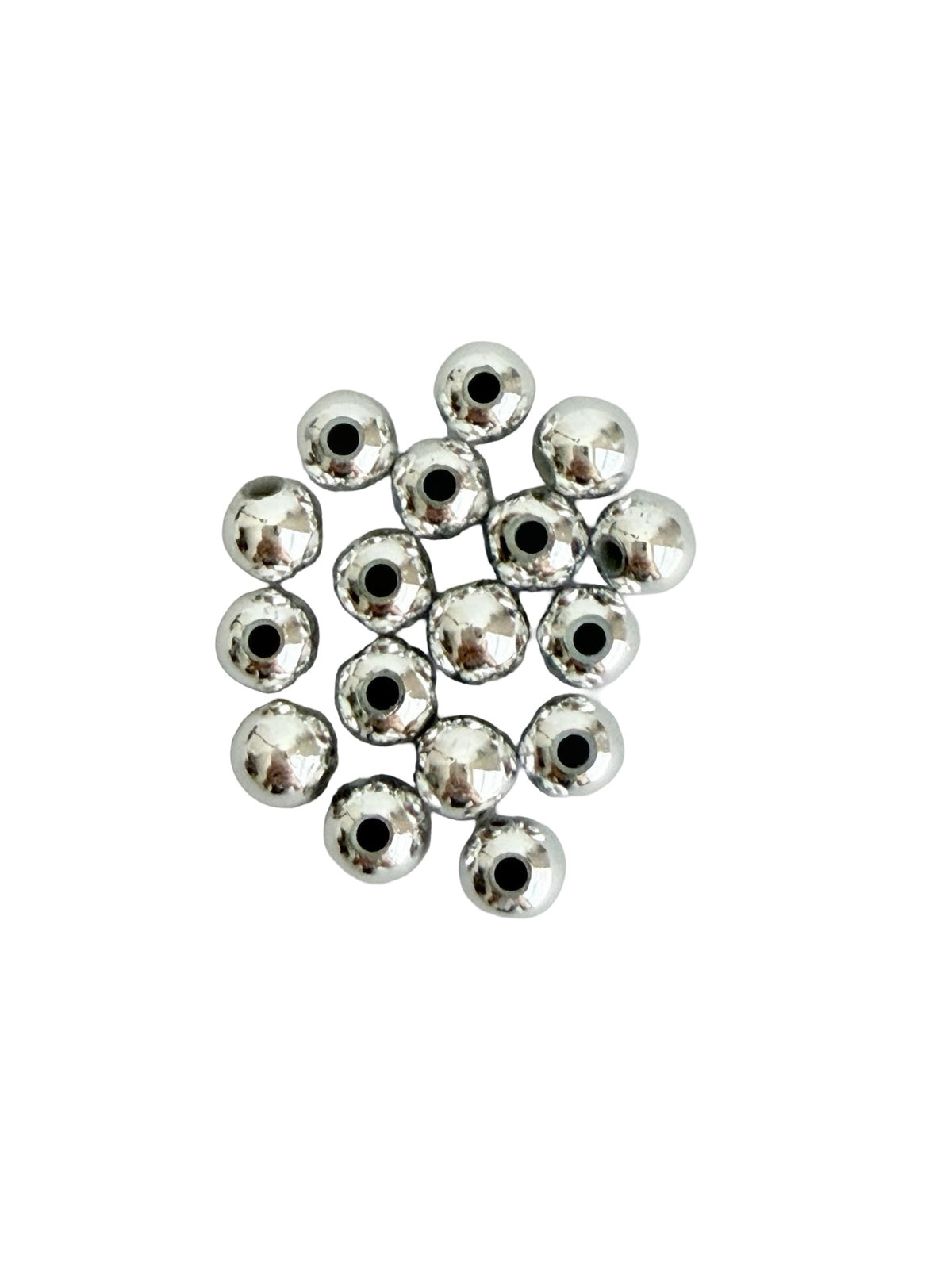 6mm Round Silver Acrylic Beads • Metallic Beads for Jewelry Making
