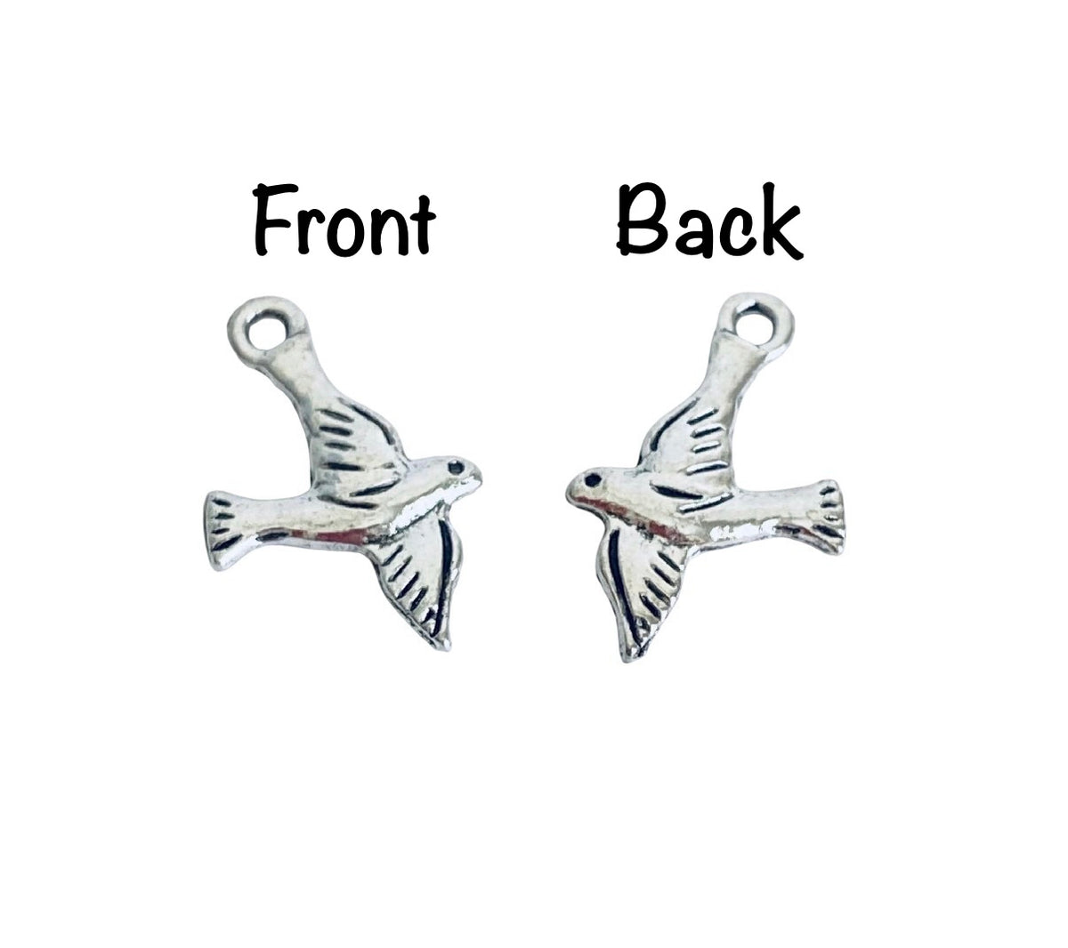 Base Metal Tiny Dove Charm