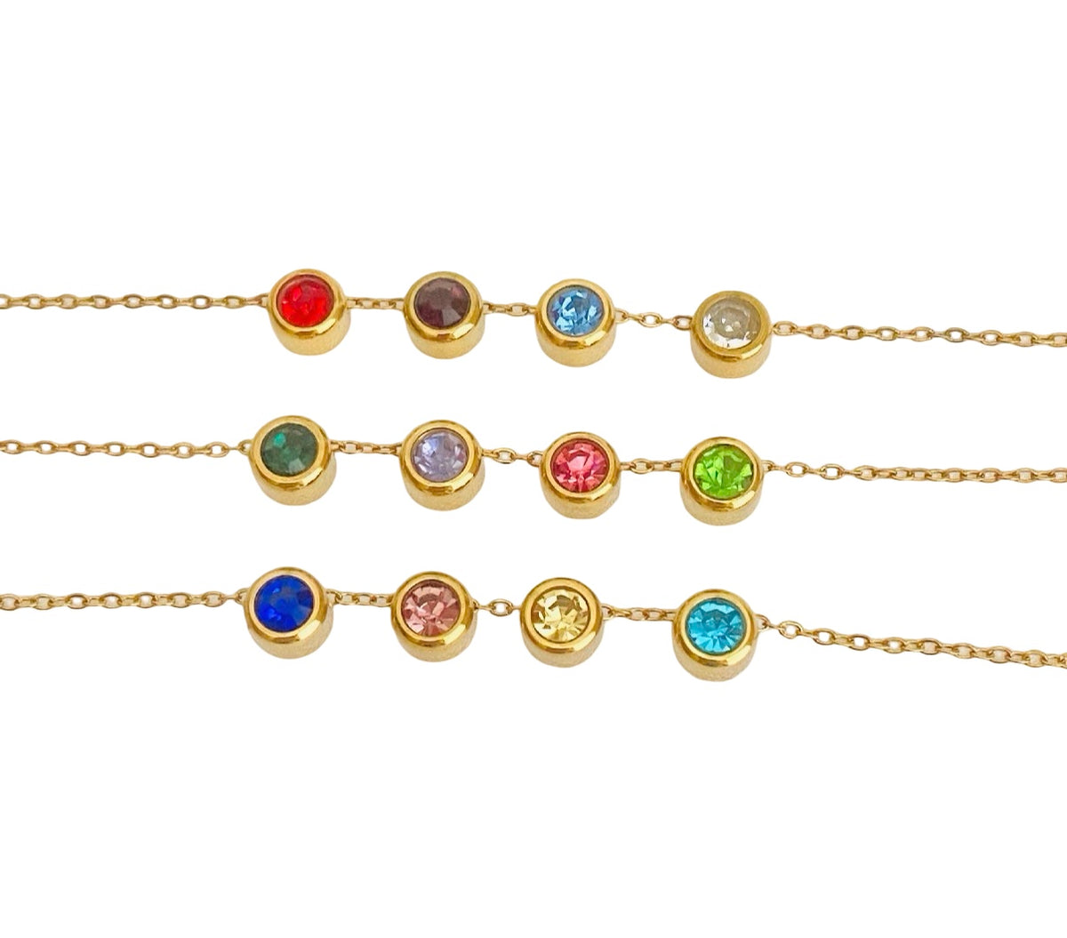 6mm Glass Birthstone Charm • Stainless Steel • Gold over Stainless Steel • Sold Individually