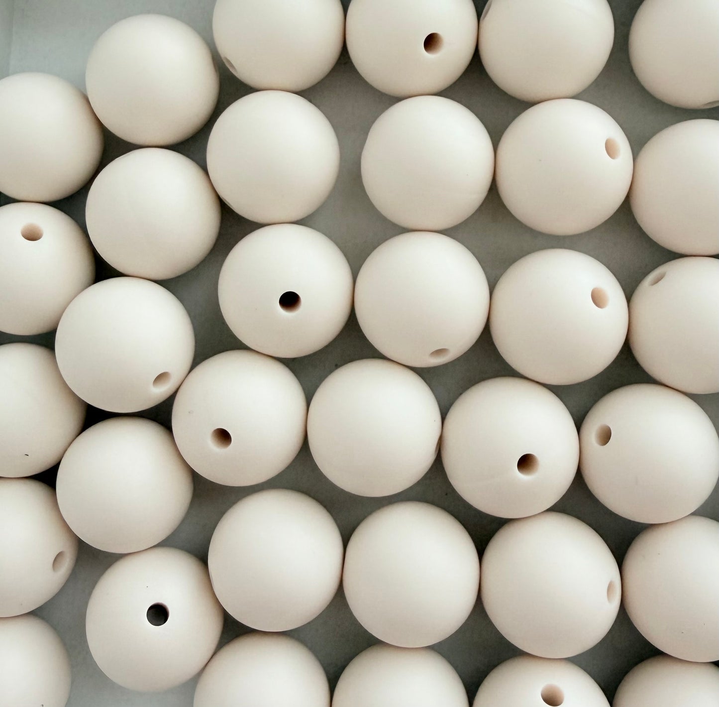 15mm Ivory Silicone Beads • Cream Round Beads (Sold by Piece) for Jewelry Making, Keychains & DIY Crafts