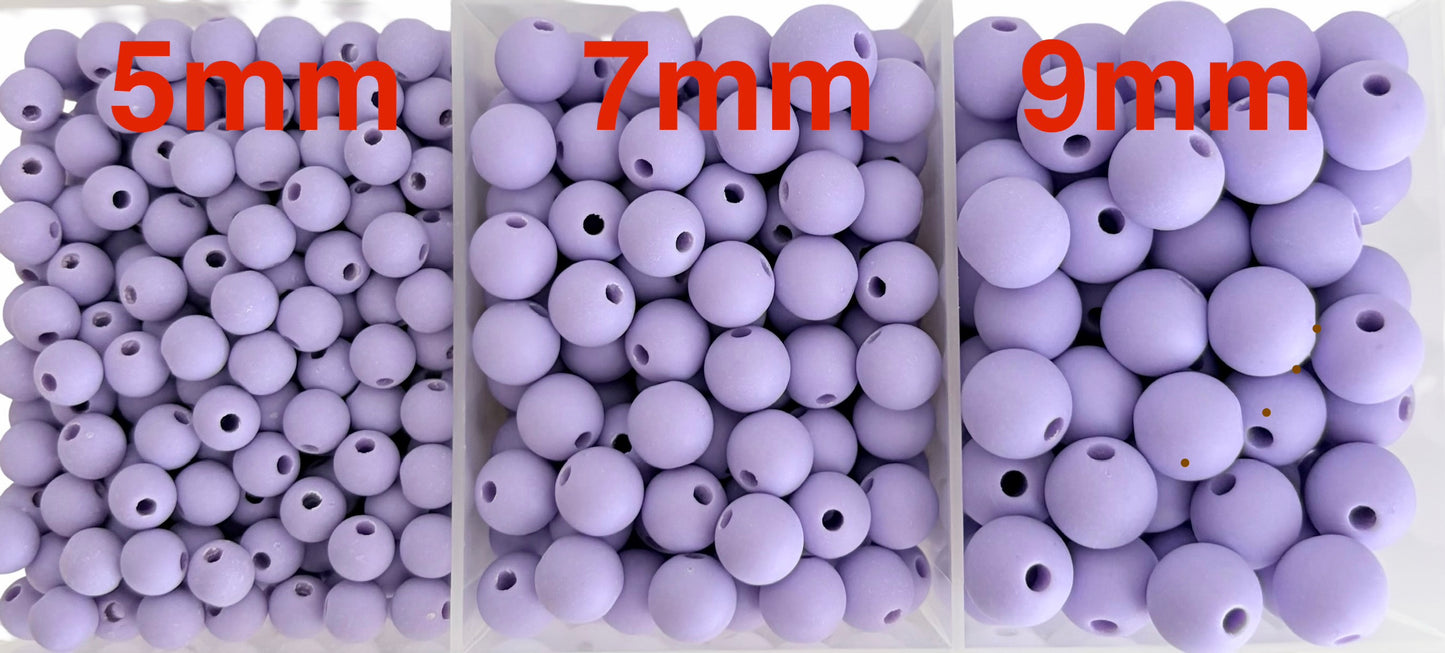Matte Finish Light Purple Round Beads • 5mm, 7mm & 9mm Acrylic Craft Beads for Jewelry Making & DIY Crafts