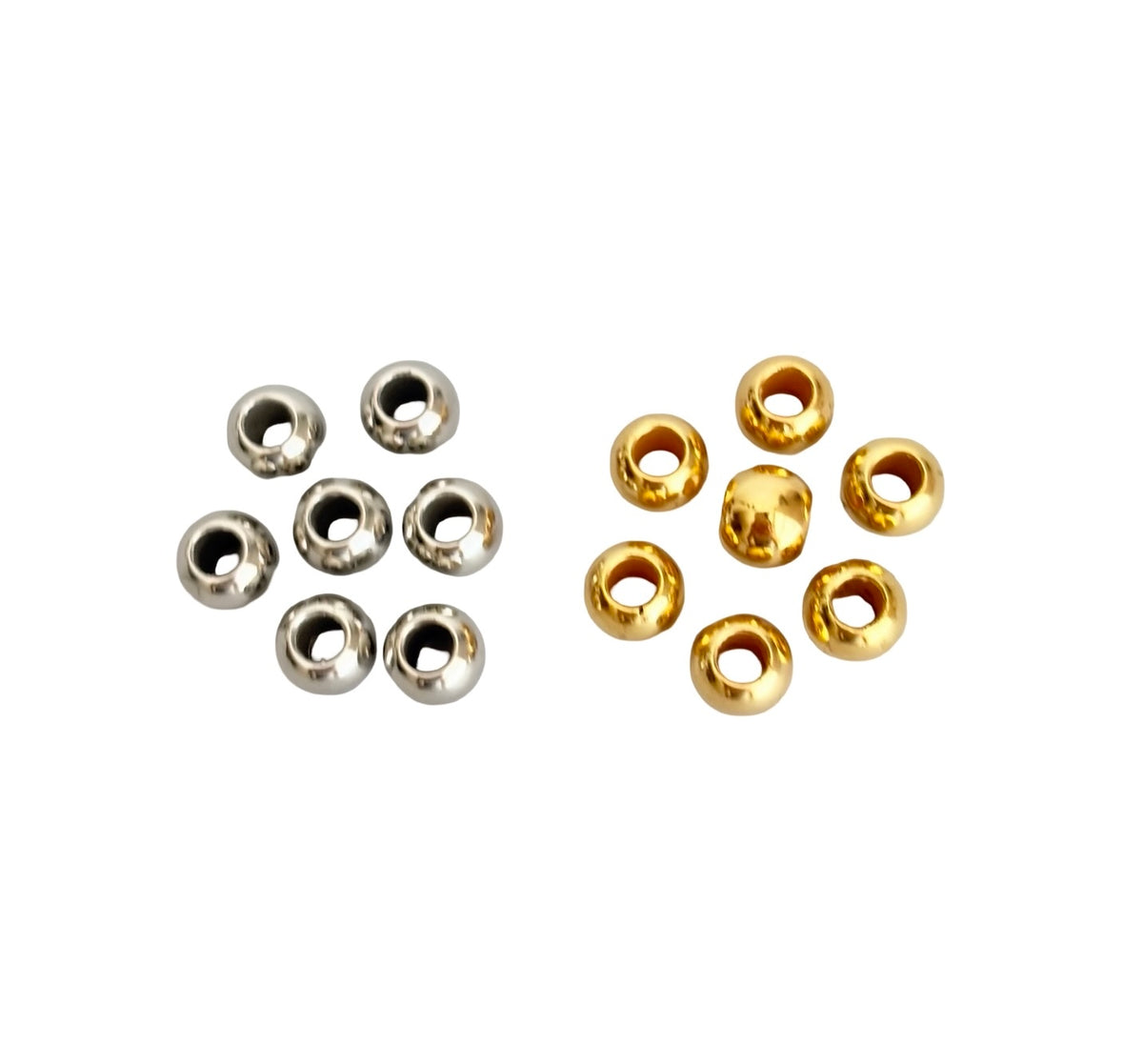 8mm Big Hole Round Acrylic Beads • Gold or Silver • Large Hole Beads for Jewelry Making