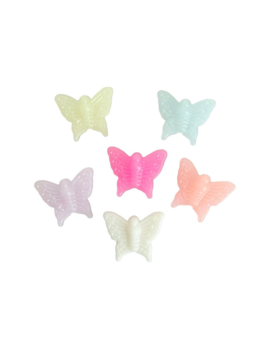Small Acrylic Butterfly Beads • Random Mix of Translucent Colors • Butterfly Beads for Jewelry Making