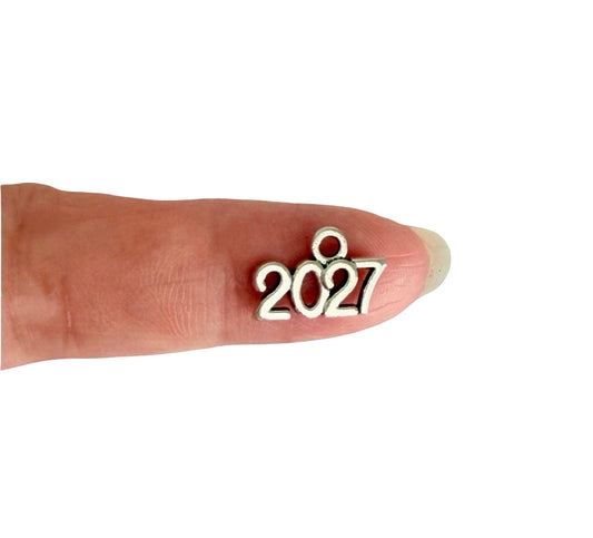 Base Metal Tiny Year Number Charms 2026 • 2027 • 2028 • 2025 • 2024 • 2023 • 2022