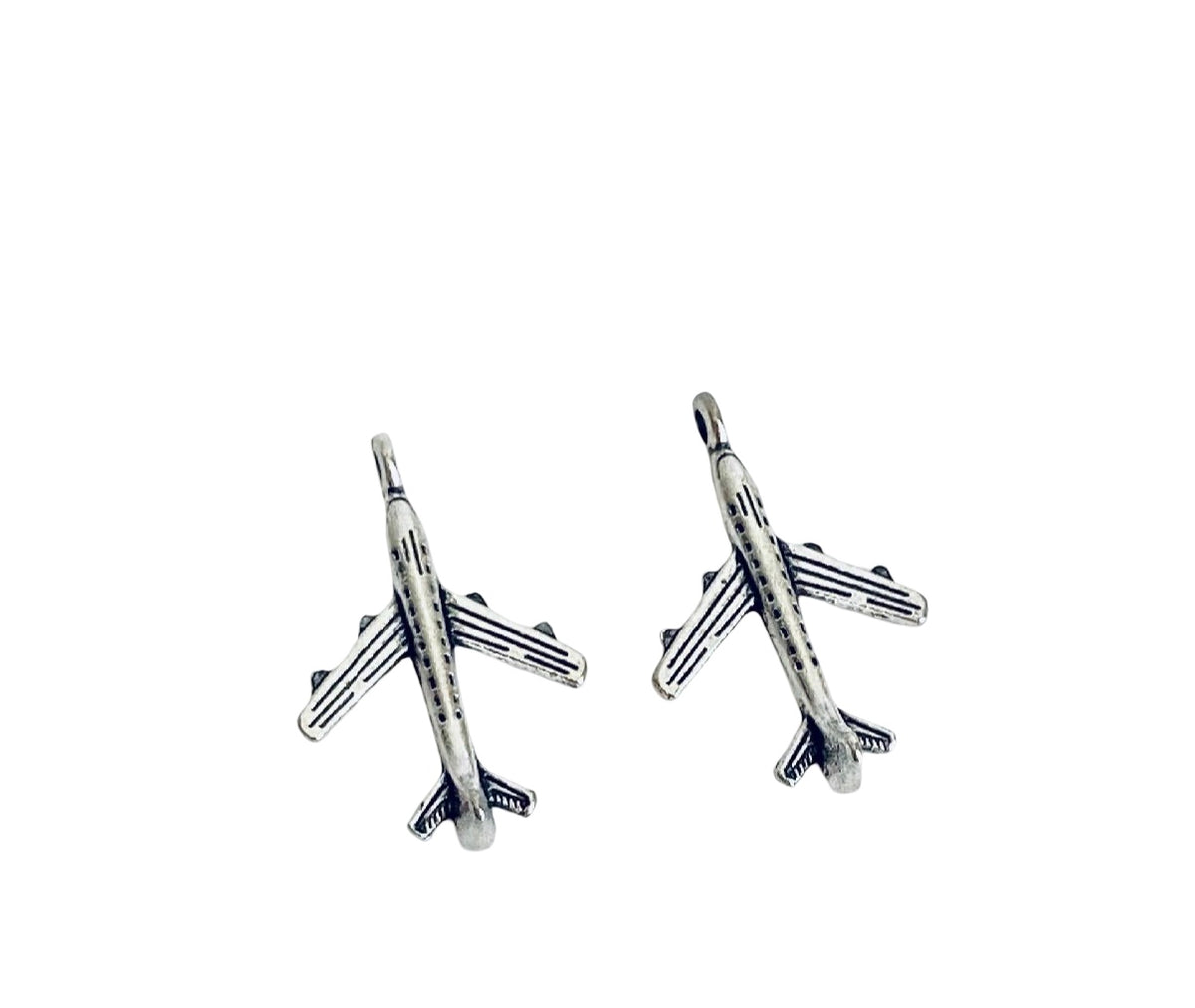 Base Metal Airplane Charms (Small Airplane • Aircraft)