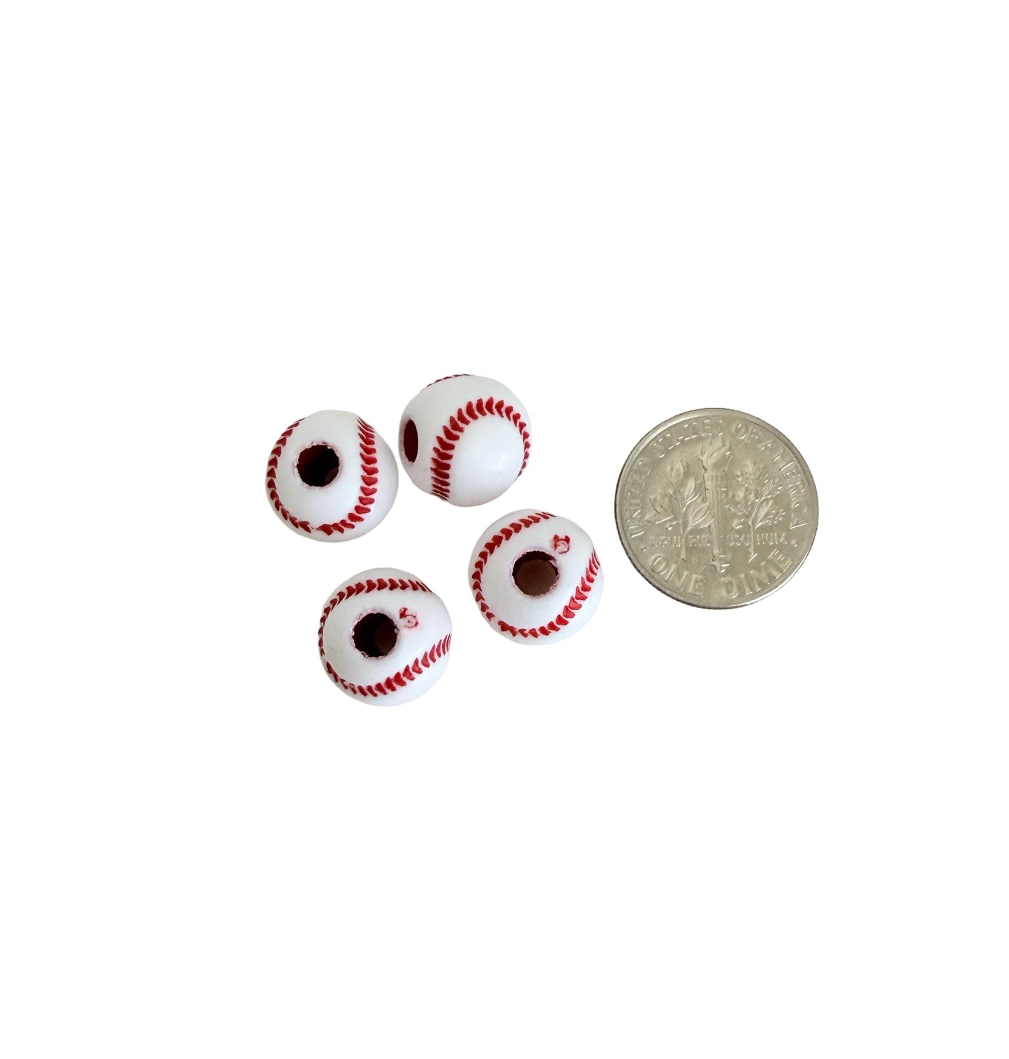 Sports Acrylic Beads • Football, Baseball, Basketball • DIY Craft Jewelry Supplies