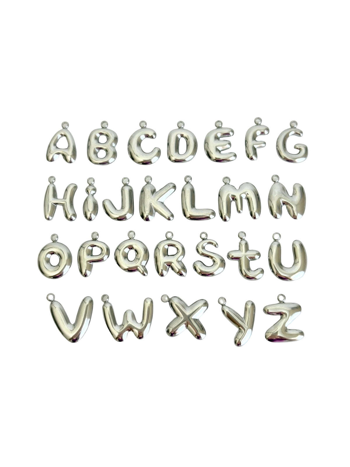 Large Bubble Letter Pendant (A-Z) • Stainless Steel • Gold over Stainless Steel • Sold Individually