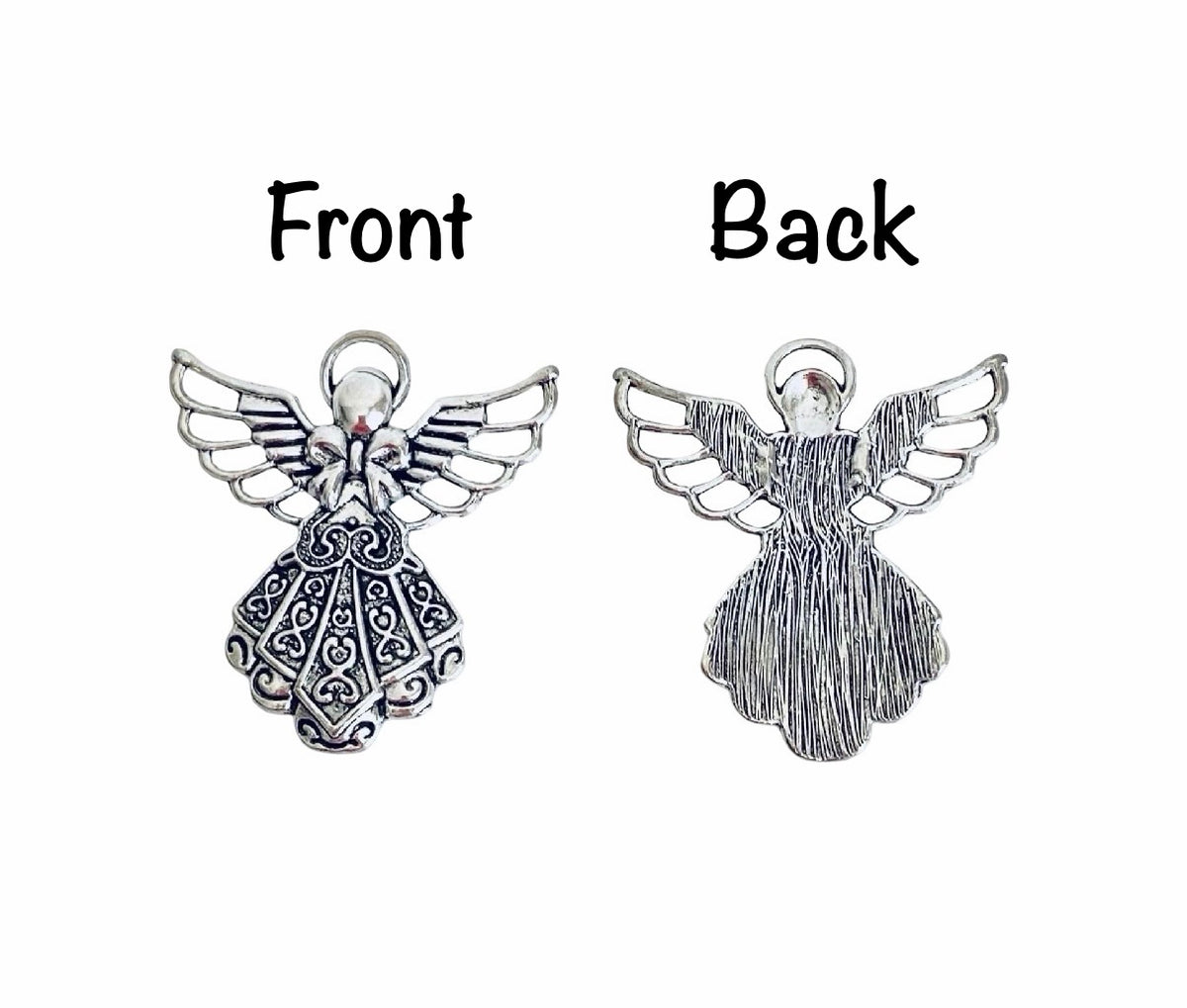 Base Metal LARGE Angel Charm
