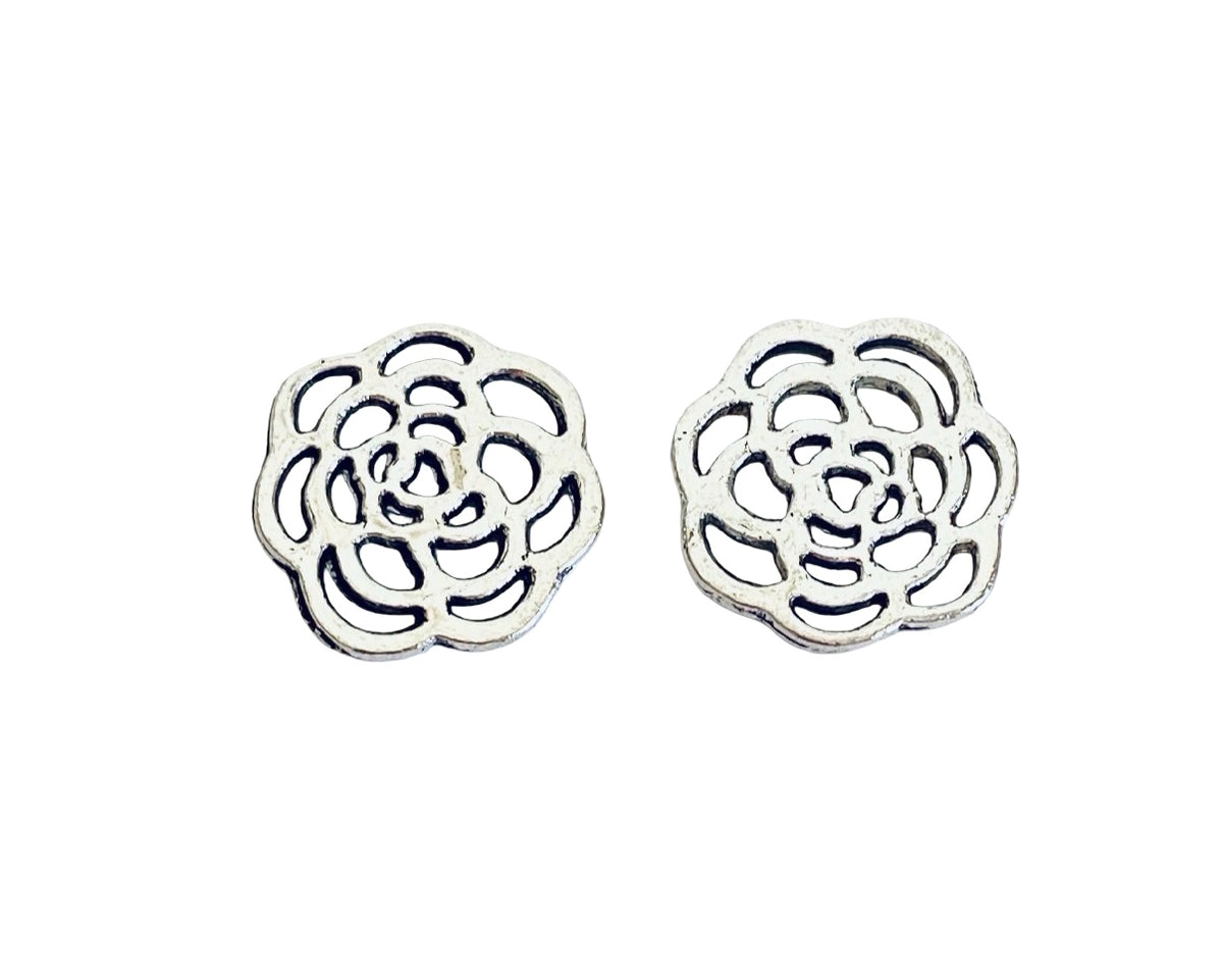 Base Metal Small Rose Charms