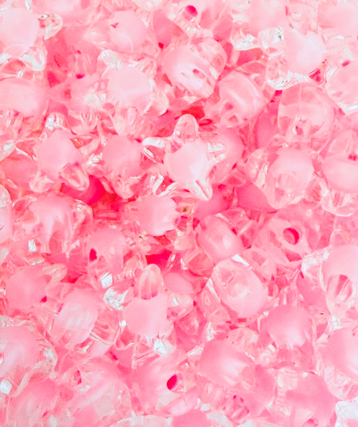 11mm Clear Acrylic Star Beads with 6mm Color Center • Solid or Random Mix Colors • Jewelry Making