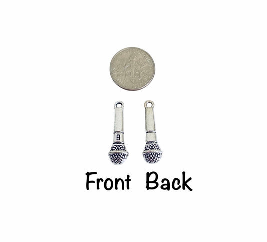 Base Metal Small Microphone Charm