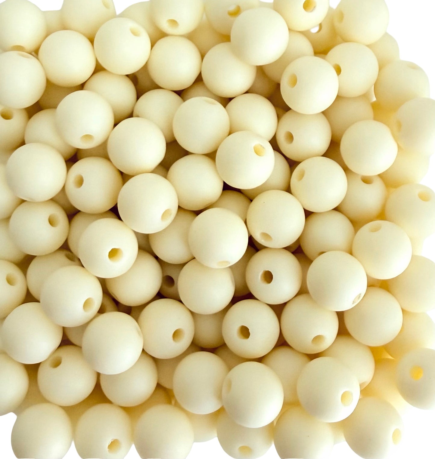 Matte Finish Ivory Round Beads • 5mm, 7mm & 9mm Acrylic Craft Beads for Jewelry Making & DIY Crafts