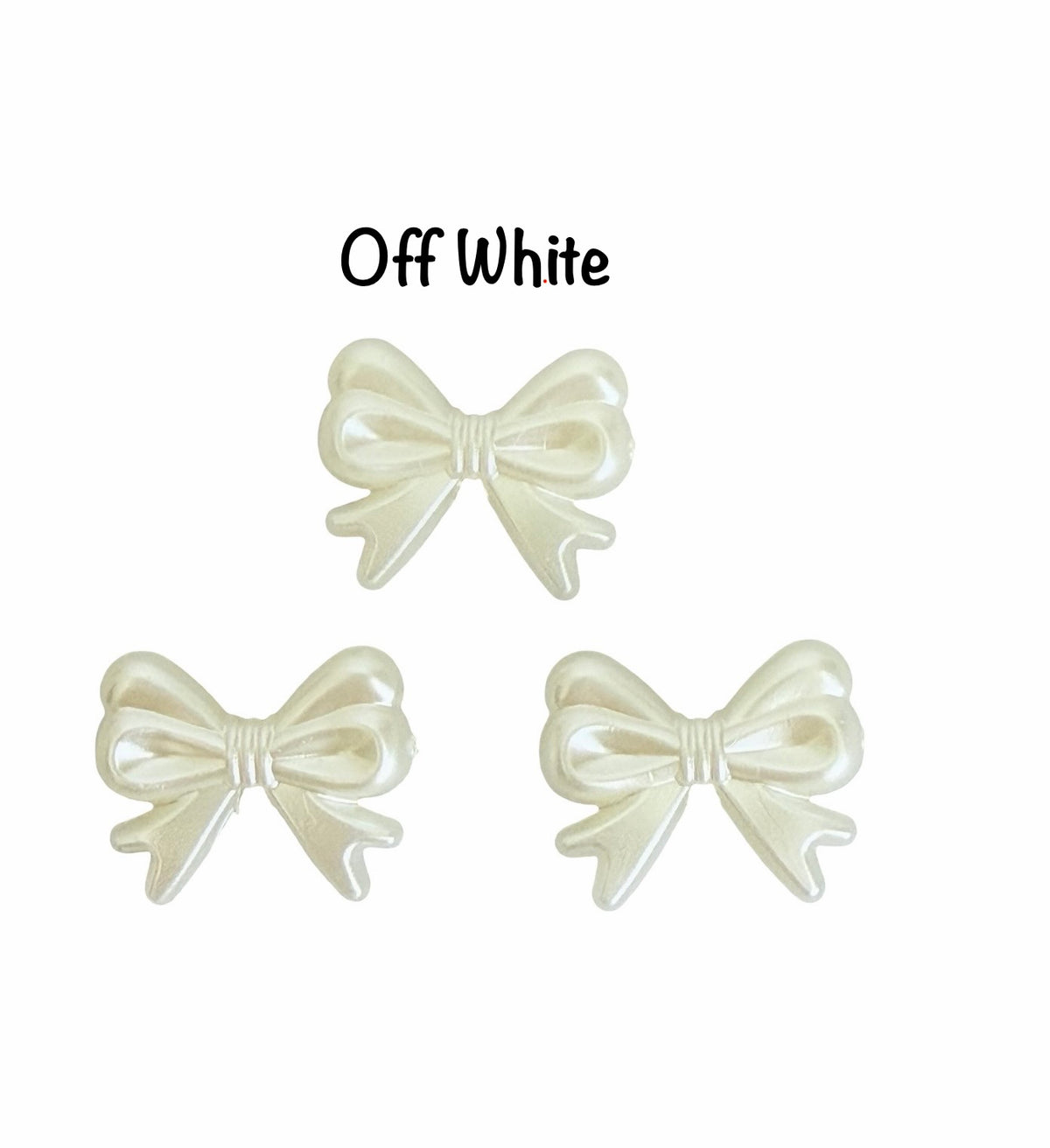 Faux Pearl Bow Beads • Acrylic Bow Beads for Jewelry Making • Off White OR Random Mix Colors