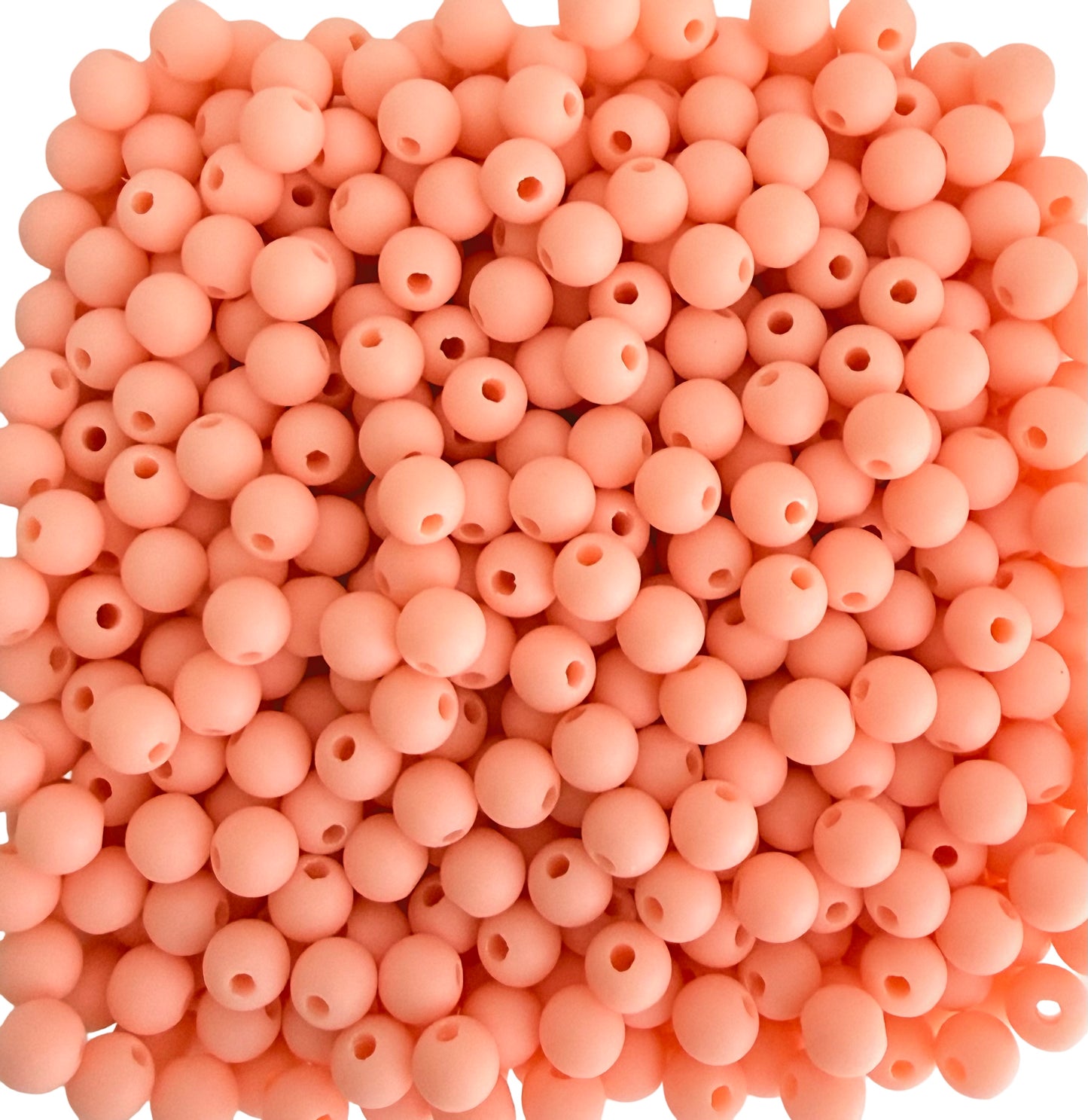 Matte Finish Round Peach Pink Beads • 5mm, 7mm, and 9mm Acrylic Craft Beads for Jewelry Making & DIY Crafts
