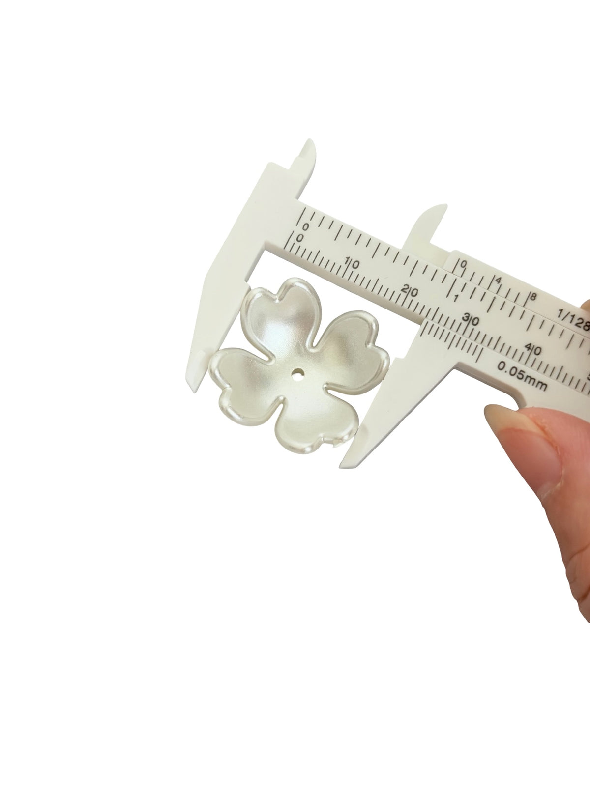 24mm Acrylic Faux Pearl 4-Petal Flower Beads • Large Flower Beads for Jewelry Making & Crafts