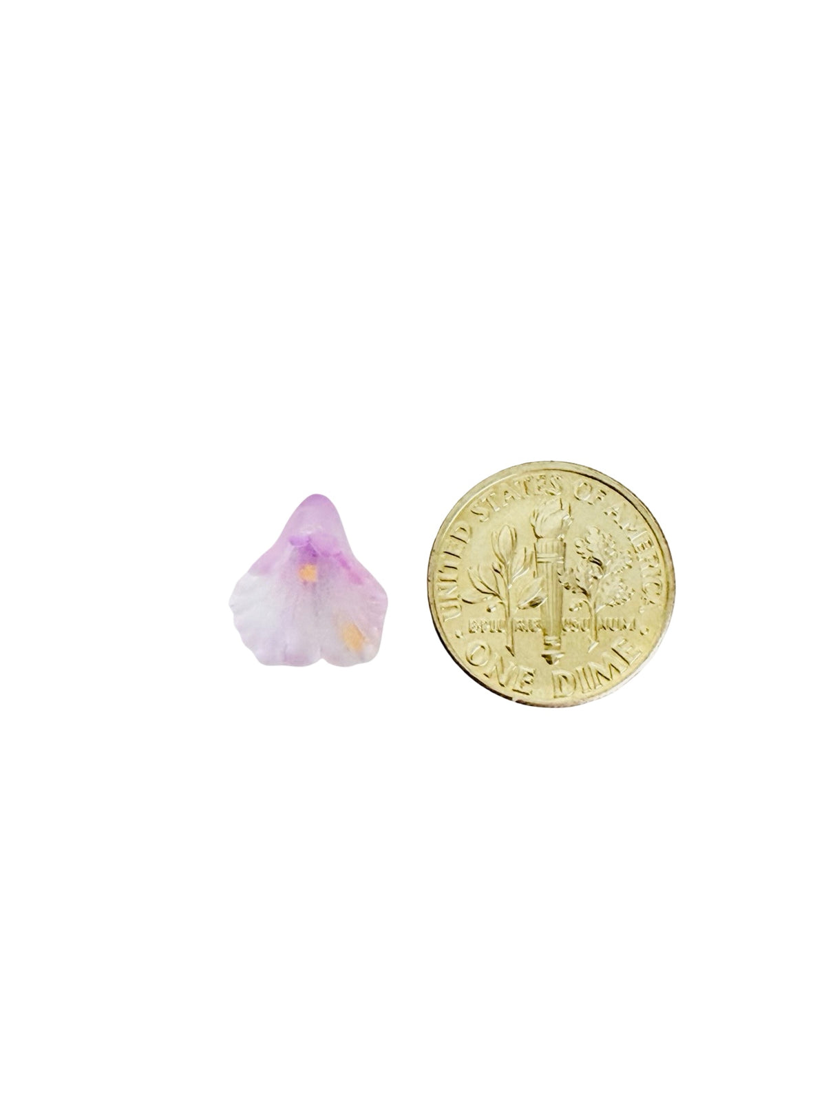 11mm Small Acrylic Trumpet Flower Beads • Random Mix Colors • Transparent or Frosted with Gold Dust • Mini Floral Beads for Jewelry Making & Crafts
