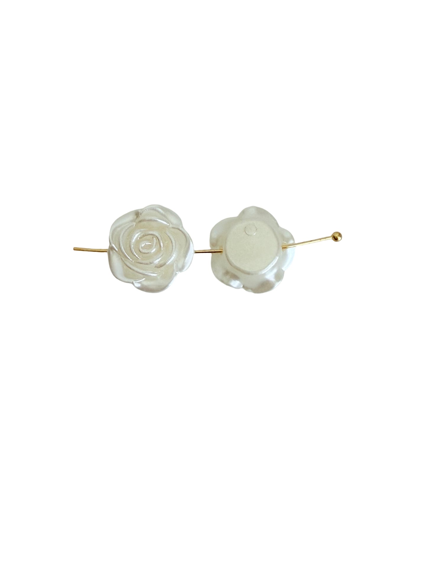 White Acrylic Rose Beads • Flower Beads for Jewelry Making DIY Craft Supplies