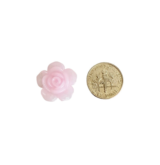 18mm Acrylic Rose Flower Beads with 2 Holes • Random Mix Translucent Pastel Colors