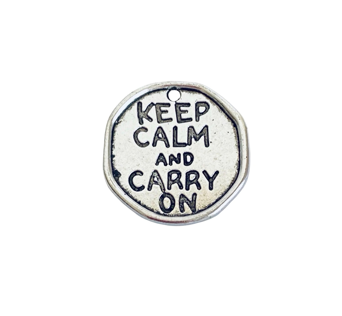 Base Metal Keep Calm and Carry On Charm