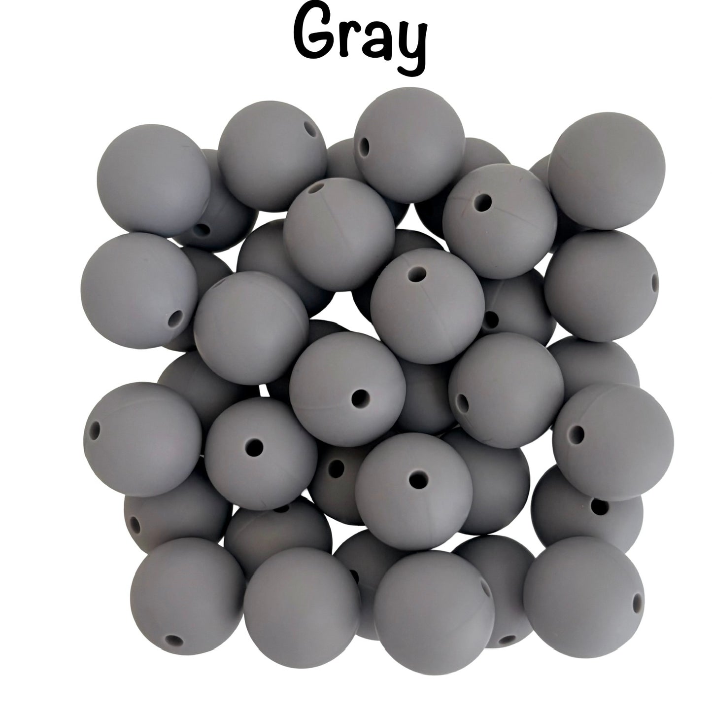 15mm Round Silicone Beads (Sold Individually)