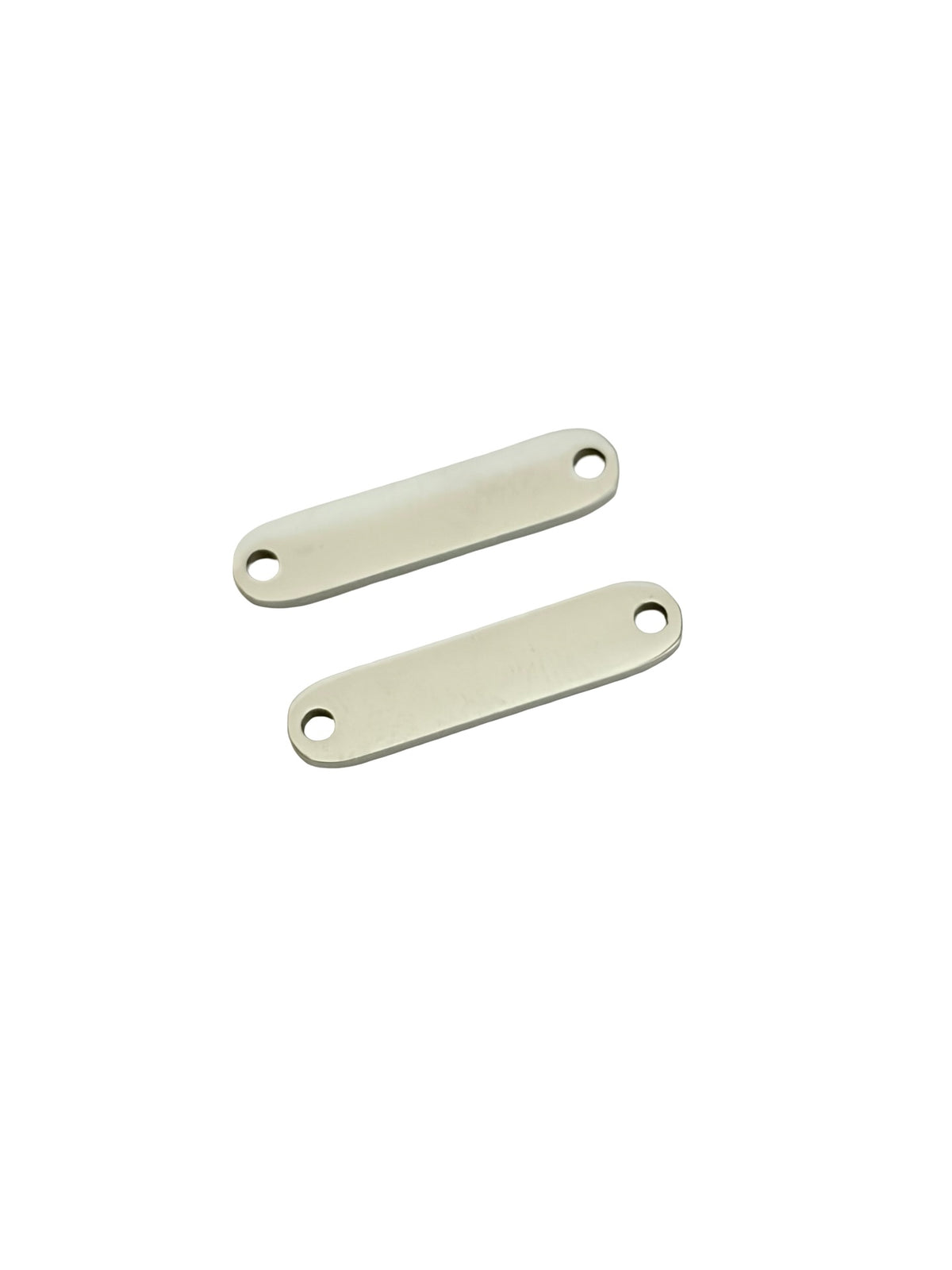 Polished Mini Oval Blank Bar Charm • 5mm x 22mm Stainless Steel or Gold Over Stainless Steel • Engravable Bar Pendant