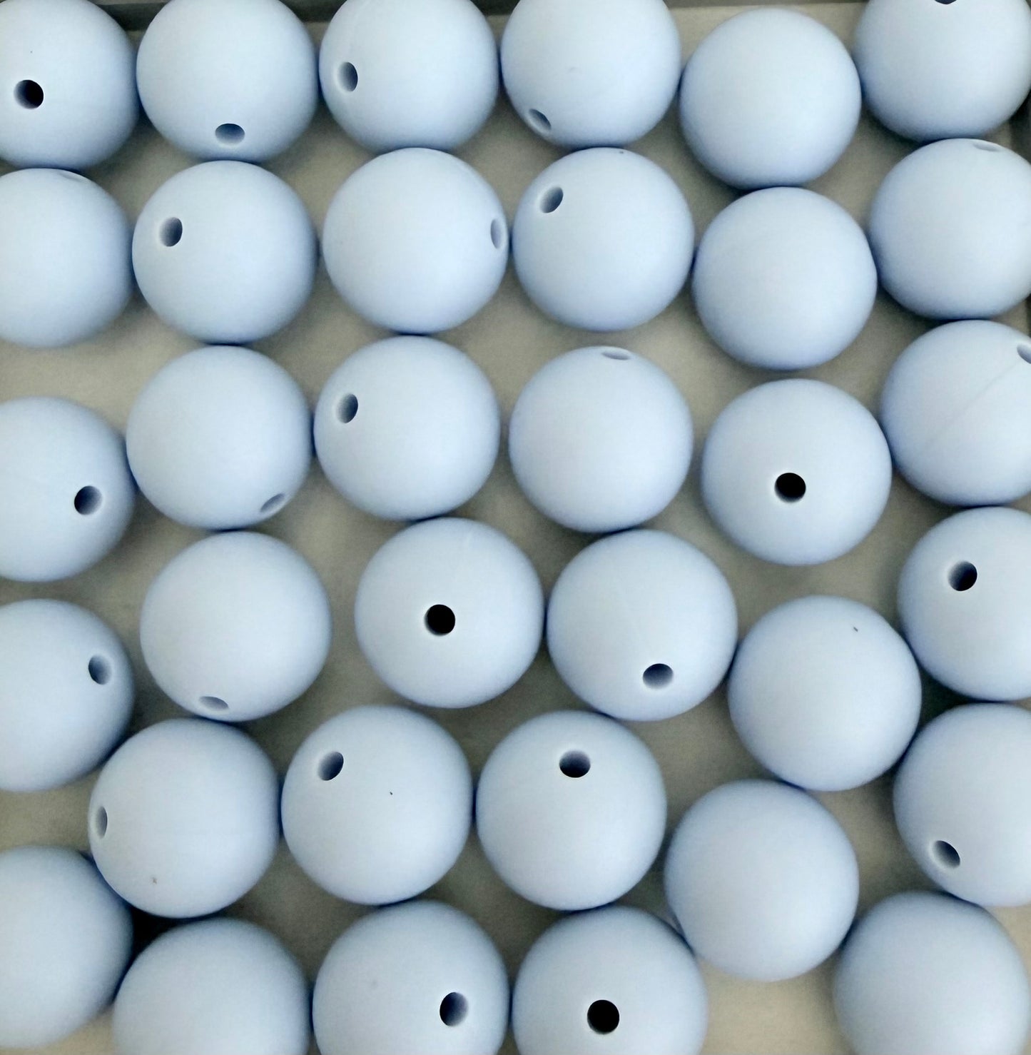 15mm Light Blue Silicone Beads • Round Beads (Sold Per Piece) for Jewelry Making, Keychains & DIY Crafts