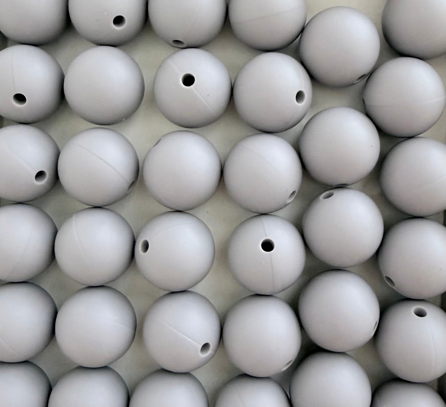 15mm Grey Silicone Beads • Round Beads (Sold Per Piece) for Jewelry Making, Keychains & DIY Crafts