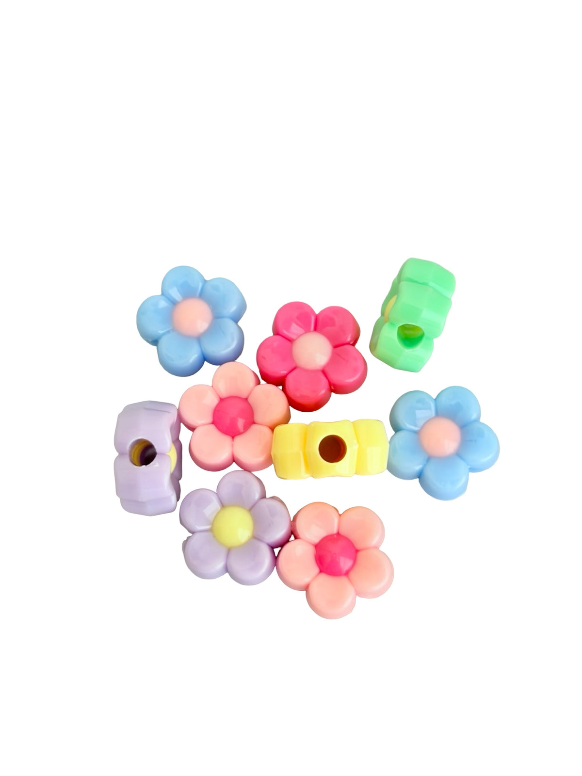 12mm Acrylic Flower Beads • Random Mix Flower Beads for Jewelry Making & Crafts
