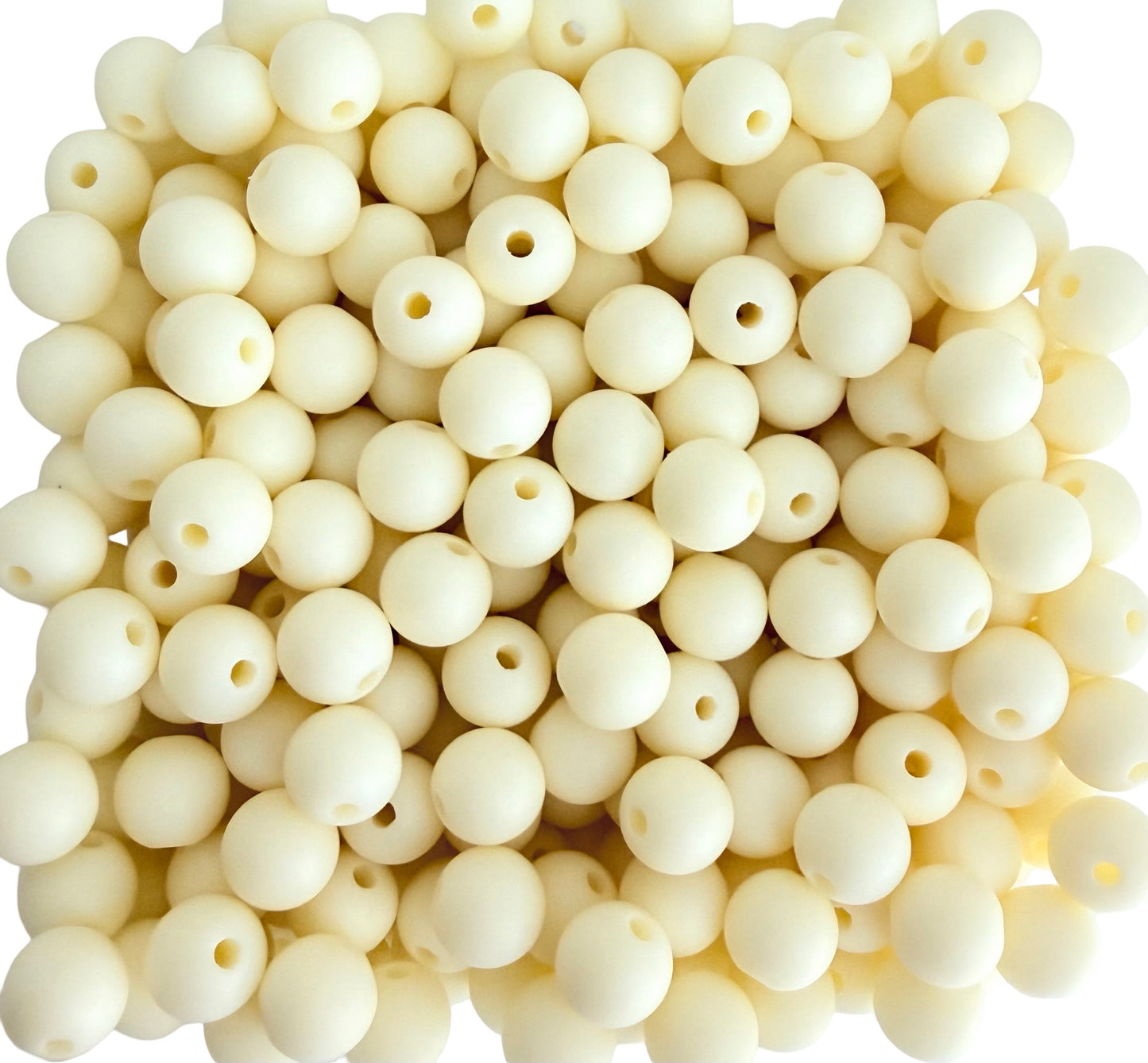 Matte Finish Ivory Round Beads • 5mm, 7mm & 9mm Acrylic Craft Beads for Jewelry Making & DIY Crafts