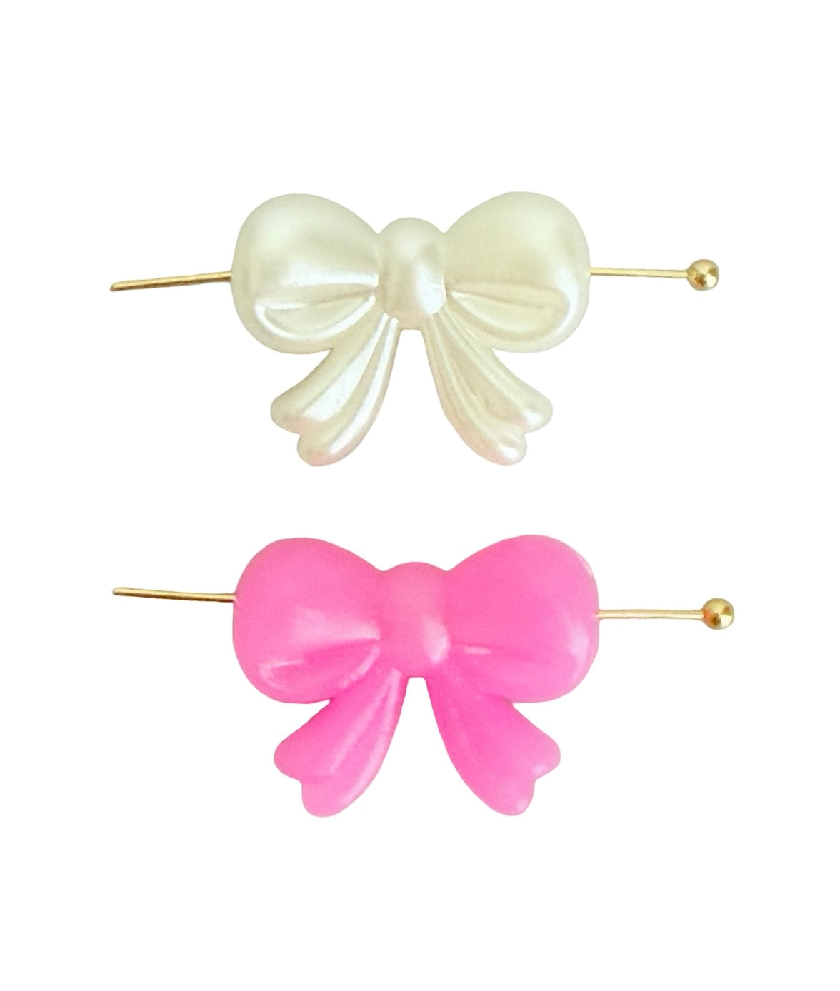 Acrylic Bow Beads • Horizontal Hole Beads for Jewelry Making • Faux Pearl OR Random Mix of Translucent