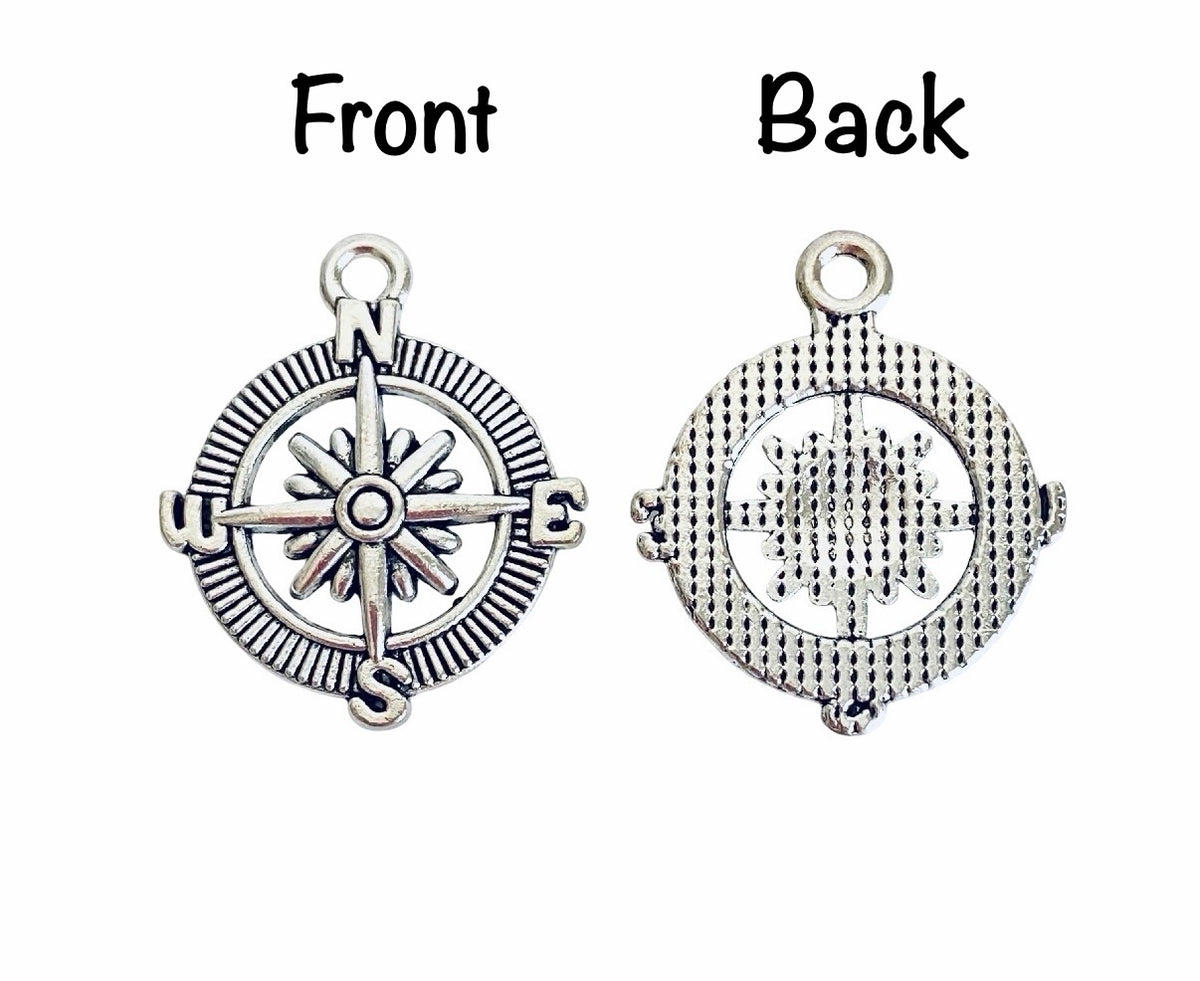 Base Metal Large Compass Charm