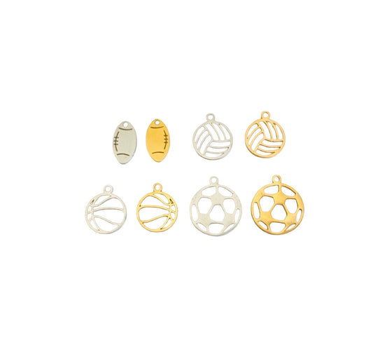 Stainless Steel Sports Charm • Football • Volleyball • Basketball • Soccer Charm