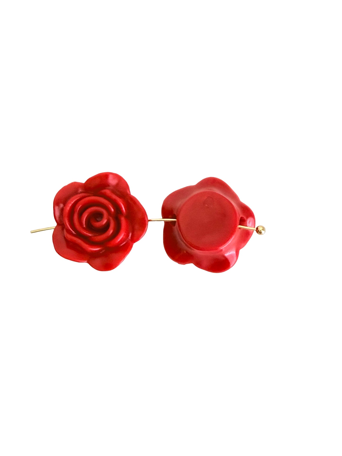 Large Acrylic Rose Flower Beads • Floral Beads for Jewelry Making